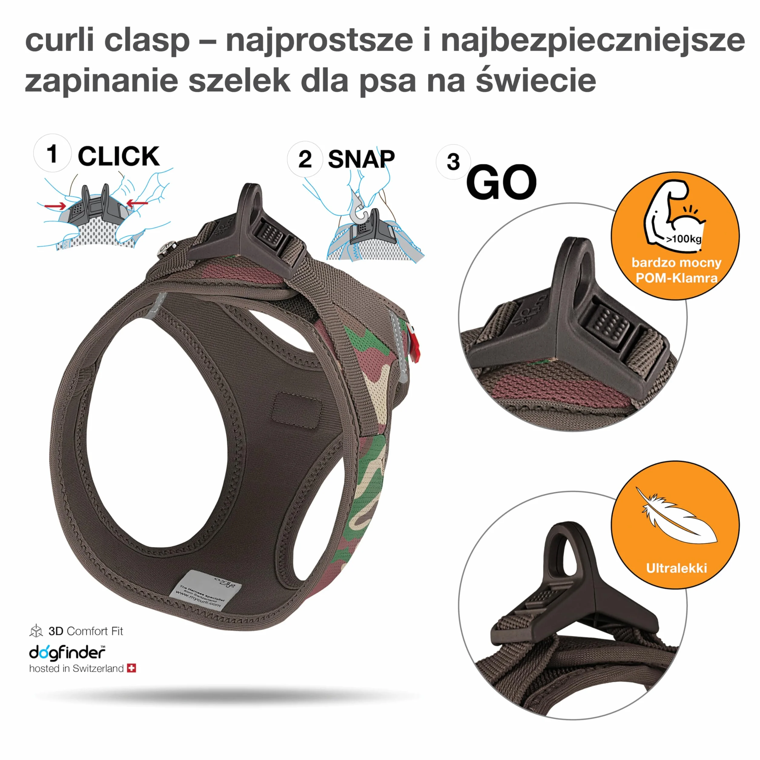 Curli Vest Harness Air-Mesh Camo 2XS