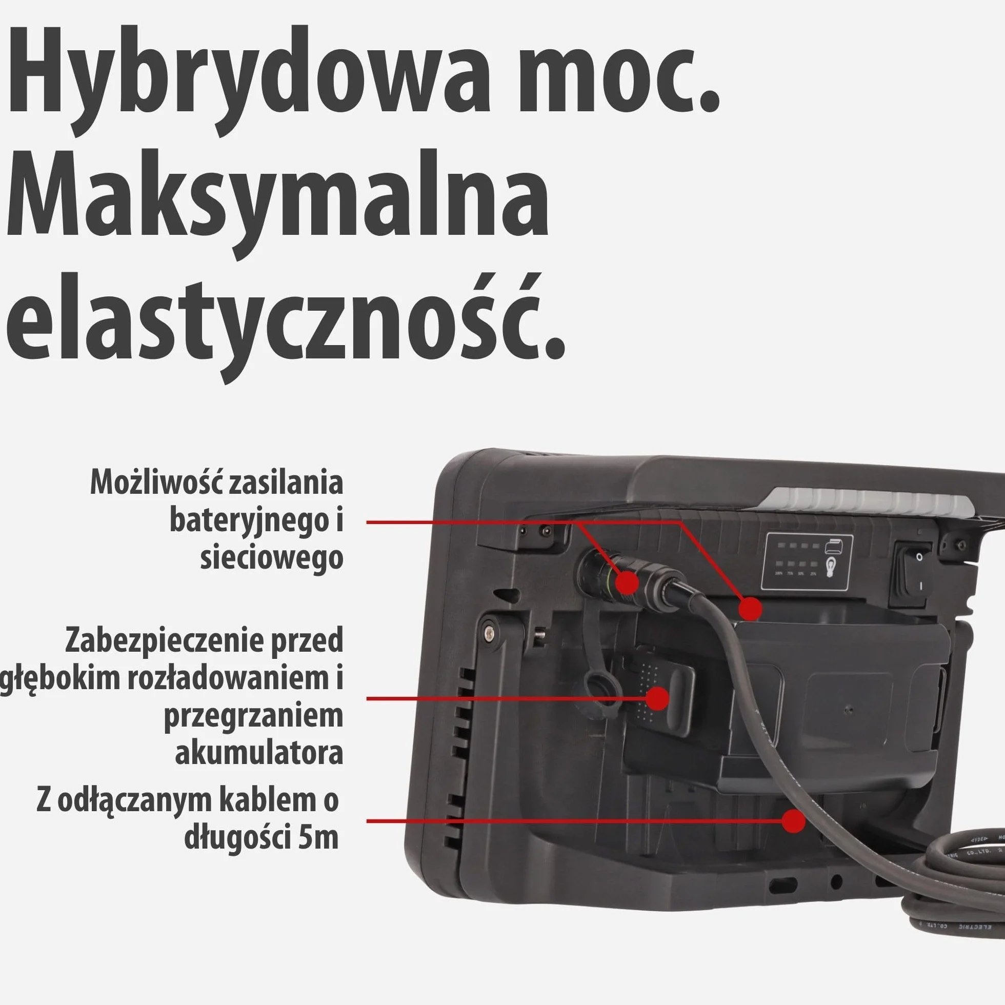 Brennenstuhl Professional Multi Battery LED Hybrydowa Reflektor budowlany 10050 MH 100W 12500lm IP55 18V 5m kabel RN