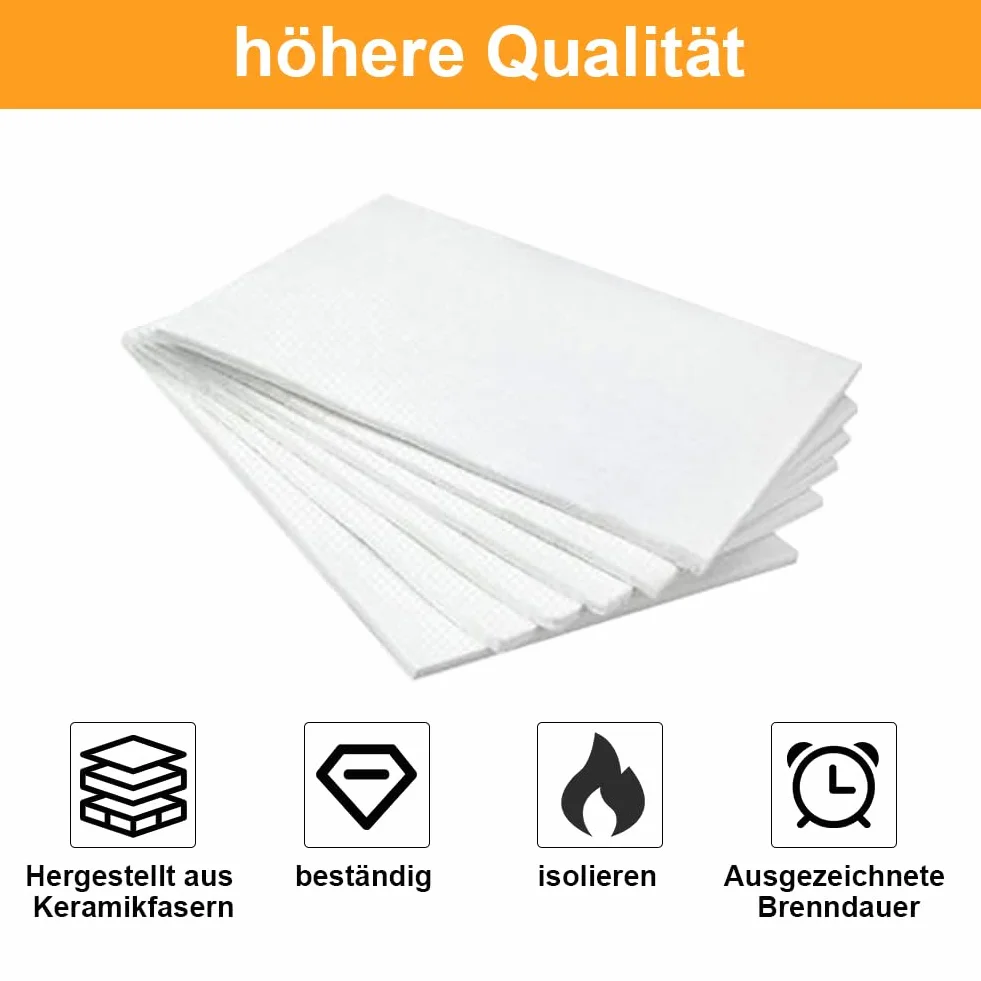 Wełna ceramiczna 30x20 cm 4 sztuki gąbka do pieca kominkowego na bioetanol