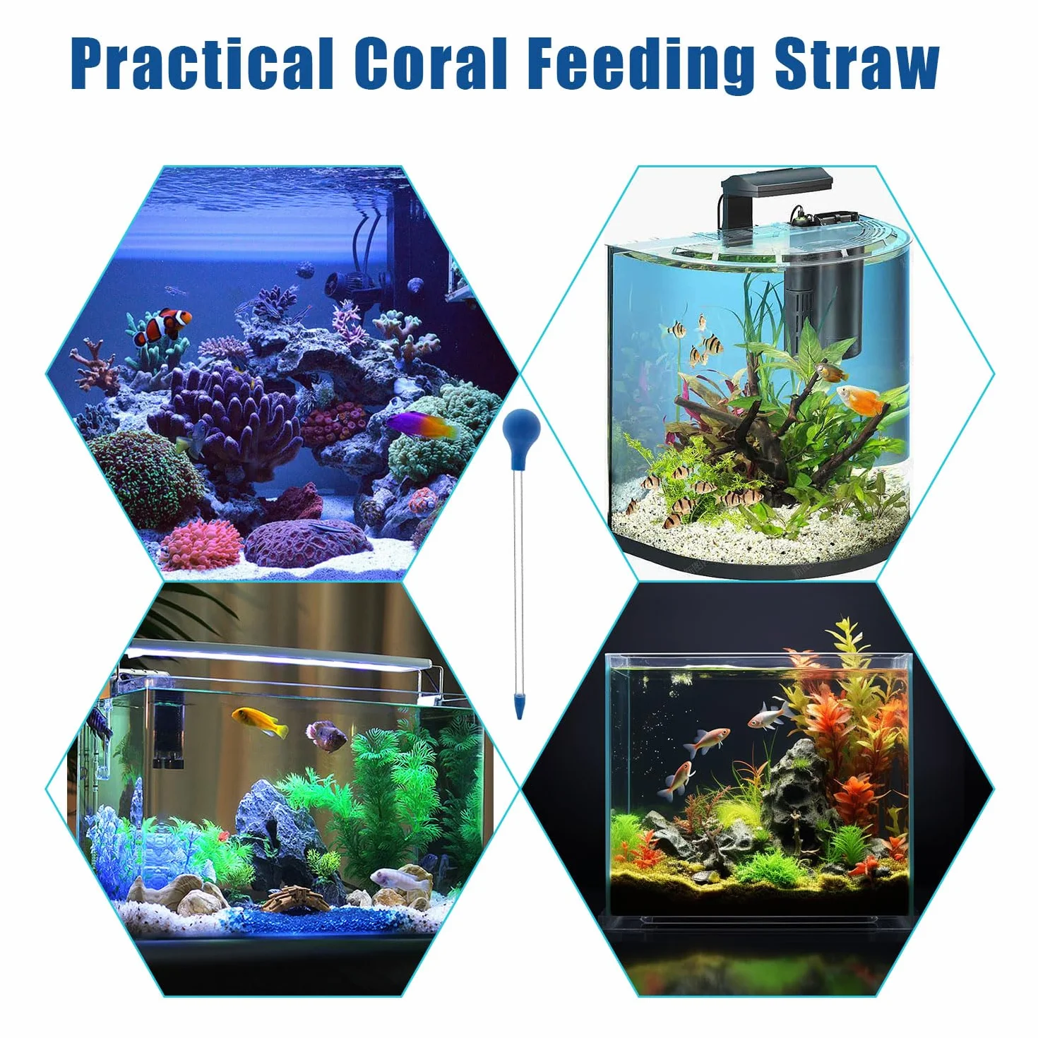 JOYOLA Koral Feeder, 2 sztuki akwarium zmieniacz wody, pipeta, 30 cm, długa pipeta akrylowa, ryba morska, rurka do karmienia ryb, koralowców, większości organizmów akwariowych