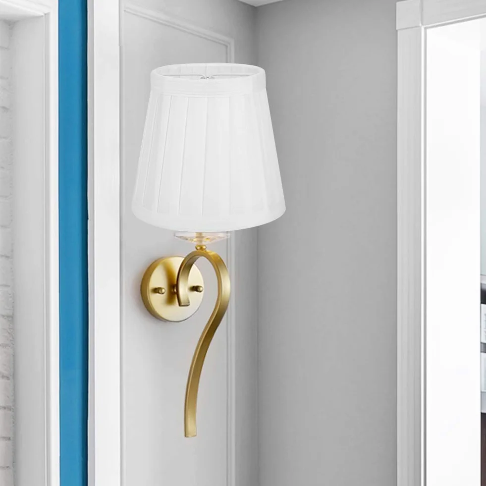 6 szt. Klosz żyrandola, biały nowoczesny abażur E14 Clip on Fabric abażur ścienny, Clip on plisowany klosz lampy wiszącej do dekoracji wnętrz