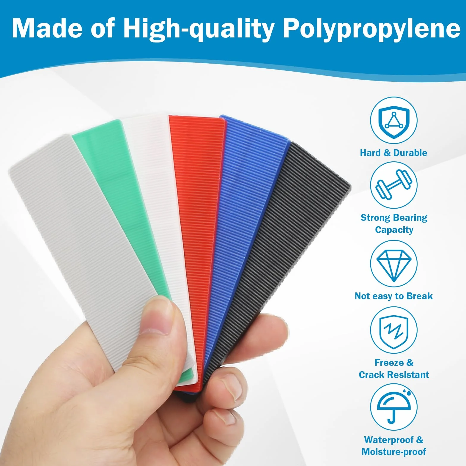 Zestaw podkładek dystansowych z tworzywa sztucznego 80 sztuk 28x100 mm 1-6 mm kliny szklane