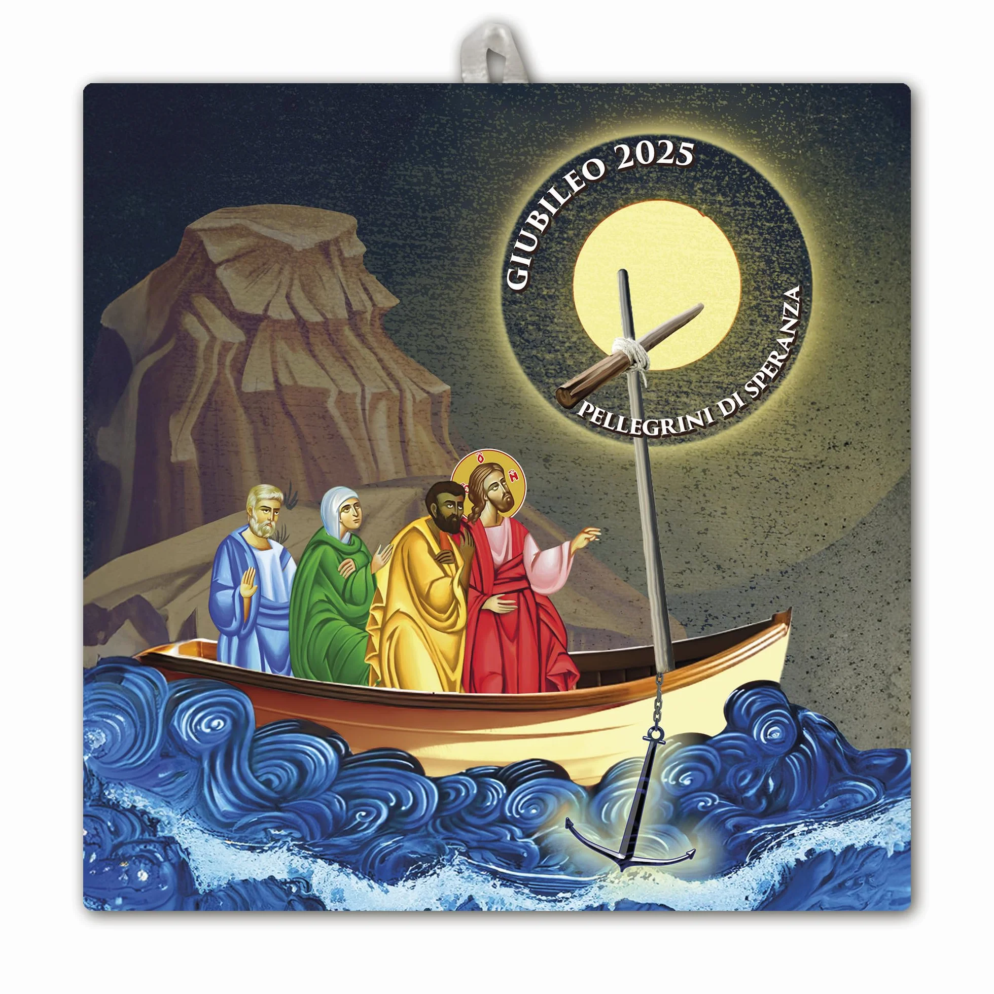 FRATELLI BONELLA - Płytka ceramiczna 20 x 20 cm przedstawiająca jubileusz - płytka ze świętą figurą do zawieszenia - płytka ceramiczna