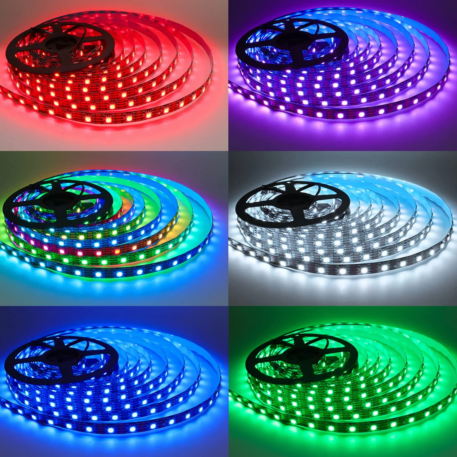Taśma LED 12 V WS2815, 2 m, RGB, podwójny sygnał pikseli, SMD 5050, 120 diod LED, IP30, w pełni kolorowa, indywidualnie adresowalna, programowalna, listwa świetlna do majsterkowania, dekoracja