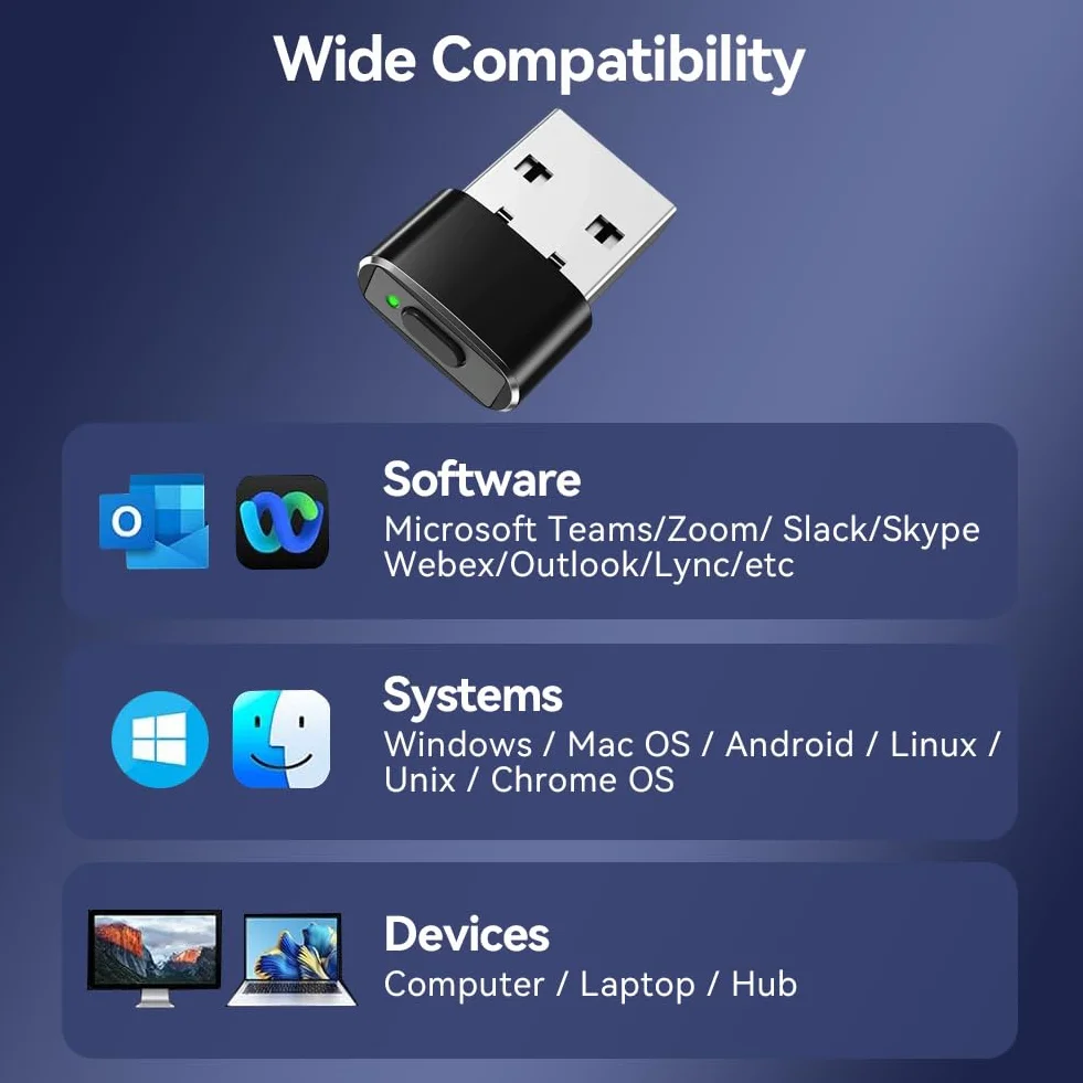 AXFEE Symulator myszy USB niewykrywalny z przyciskiem przełącznika 3 tryby Jiggler