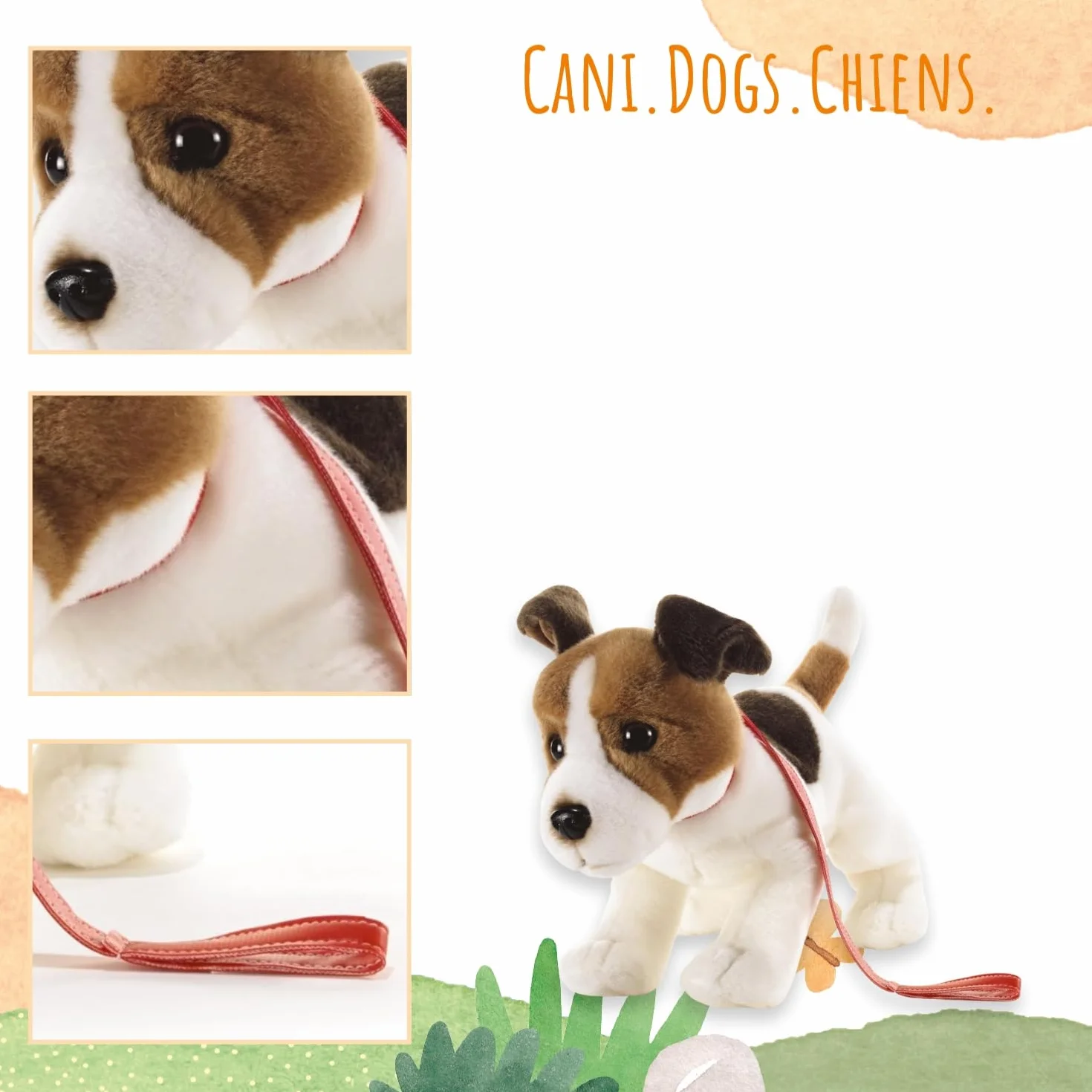 Plush & Company 15782 Dogs Milo JRT pluszowa zabawka ze smyczą 32 cm wielokolorowa