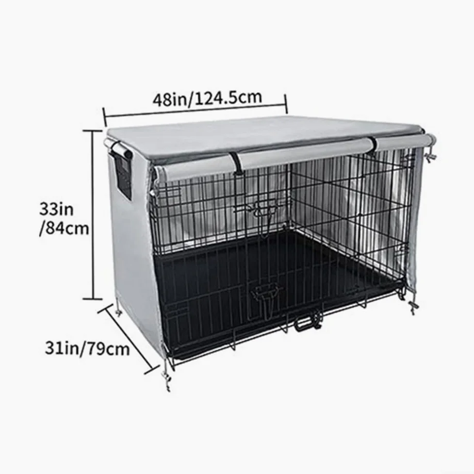 Pokrowiec na klatkę dla psa Oxford 210D 124,5 x 79 cm szary