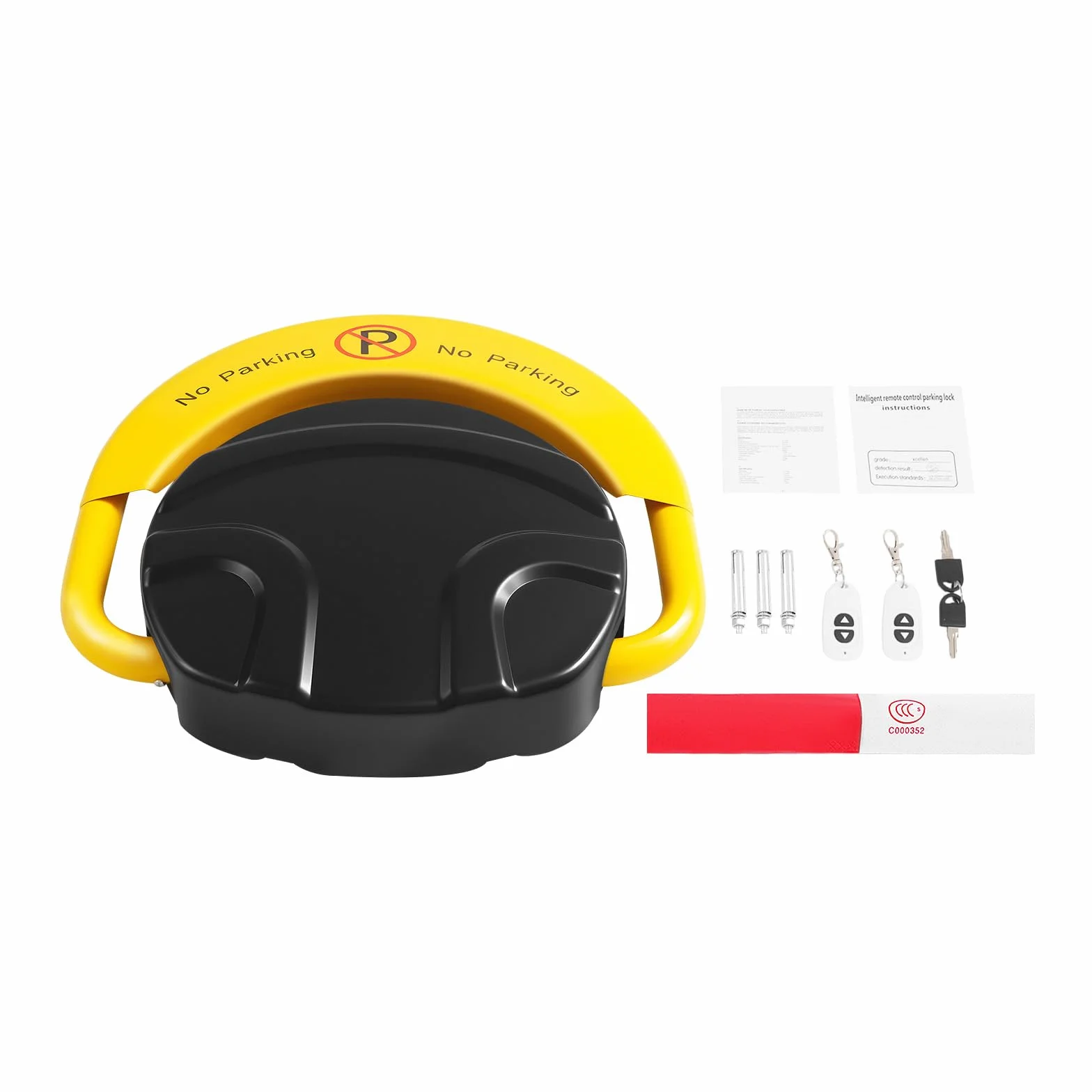 Elektryczna blokada parkingowa z pilotem Składana 45x40 cm alarm