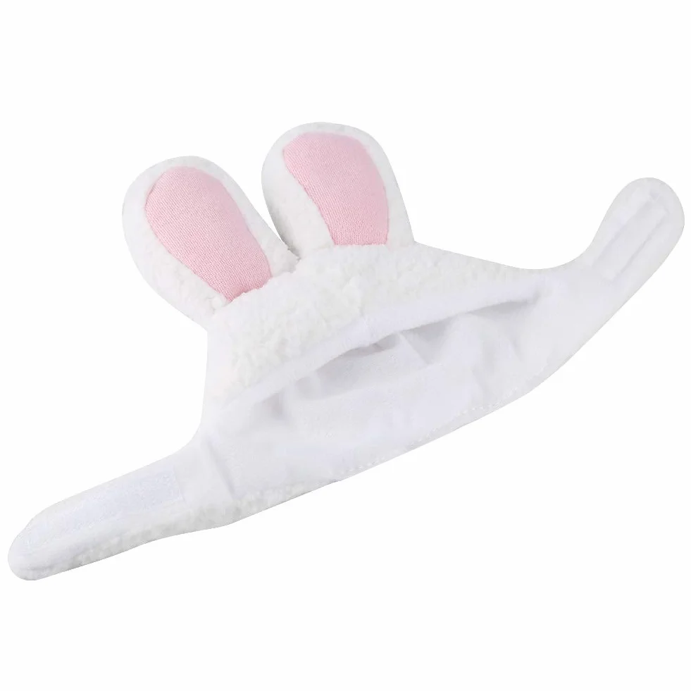 Bunny Hat, śliczny Kostium Pluszowy Kapelusz Królika dla Kotów i Małych Psów Kostium Imprezowy Halloween Akcesoria Nakrycia Głowy