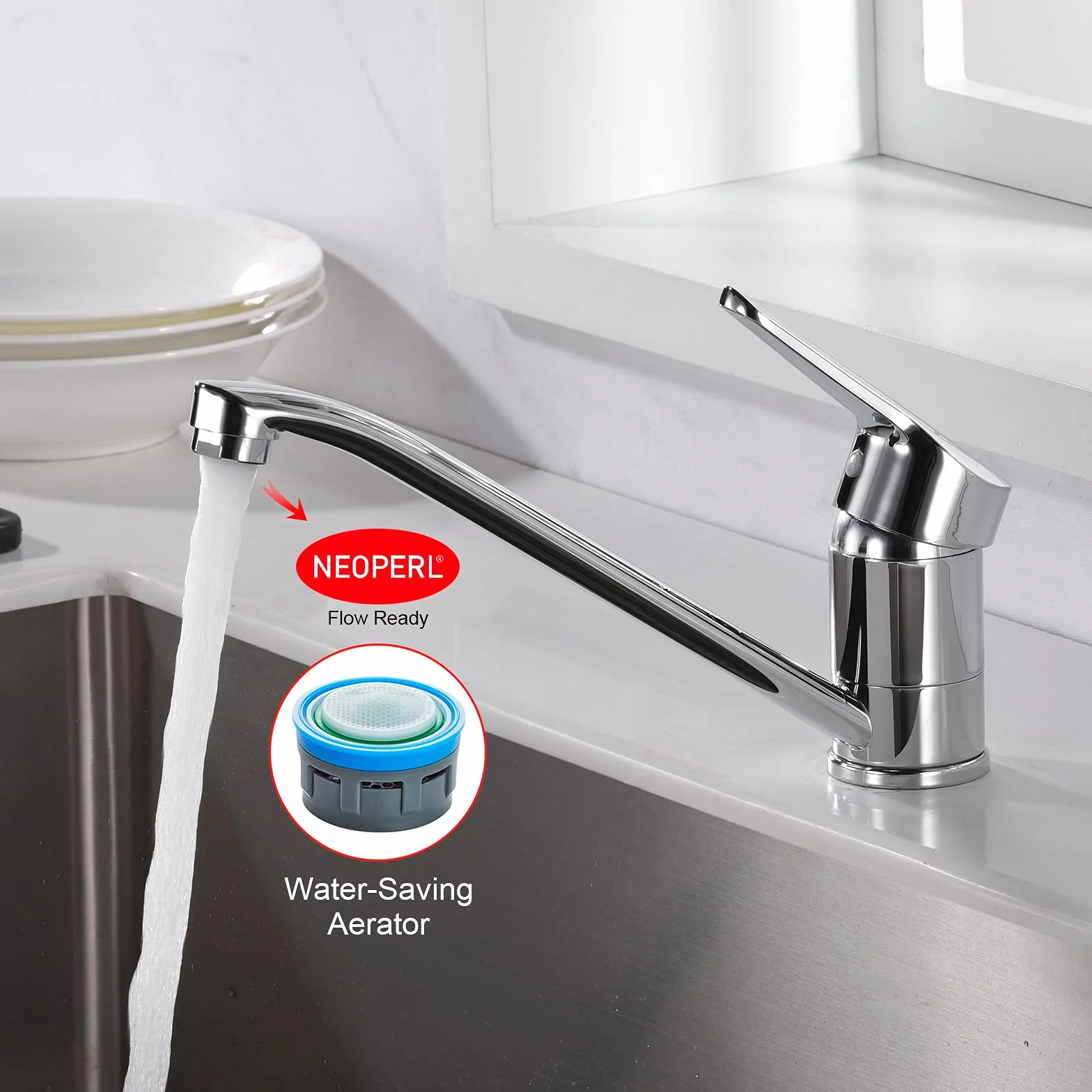 Ibergrif M14450 Klasyczna Bateria Kuchenna Jednouchwytowa Srebrna