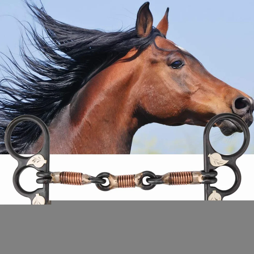 Sheens Western pierścień uniwersalny konia Trense stal szlachetna miedź Roller Jointed Mouth Snaffle Bit drut nawijany usta