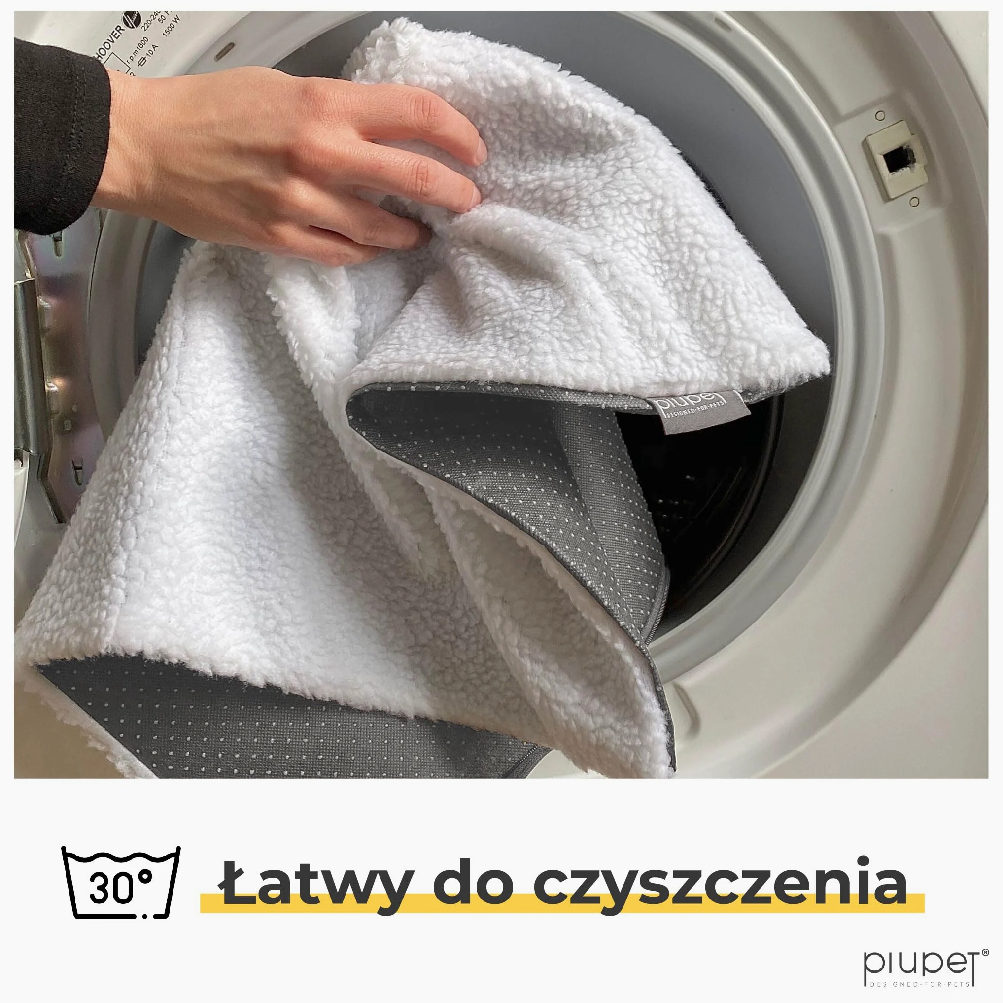 PiuPet® Samonagrzewający się Koc dla Kota 60x45cm Mata Bez Prądu Antystresowy Biały