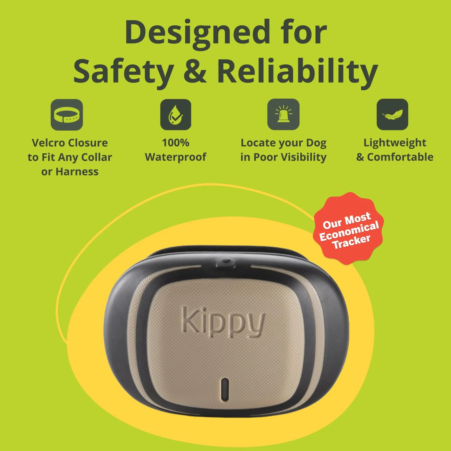 Kippy EVO Obroża GPS Monitor Aktywności dla Psów Kotów, 38g, Wodoodporna, Bateria 7 dni, Brązowe Drewno