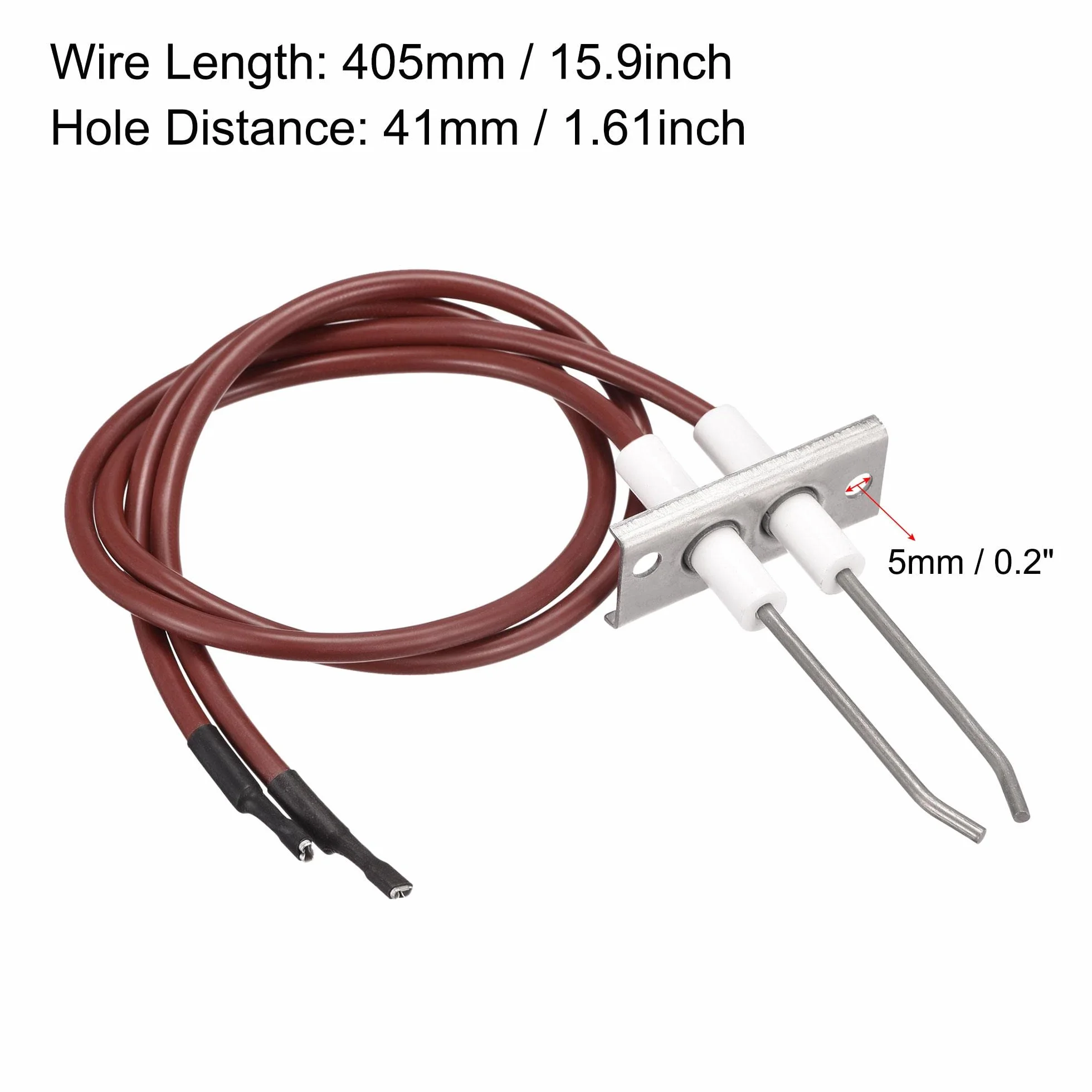 sourcing map Zapalniczka kabel ceramiczny układ elektrod, grill gazowy, kabel zapłonowy, zamiennik elektrody zapłonowej, długość 405 mm