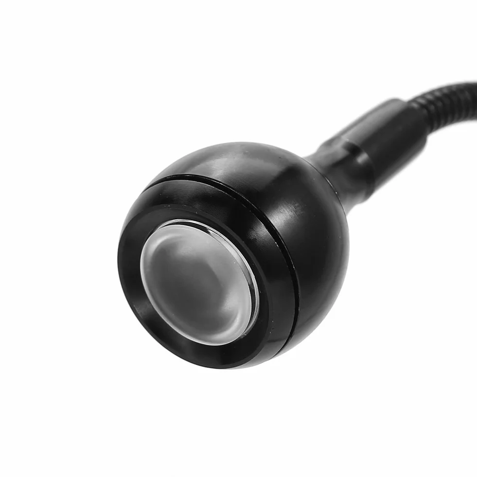 Nowa, Elastyczna Lampka z Klipsem na Gęsiej Szyi, Lampka Stołowa LED USB, Lampka do Czytania, Przenośna Lampa Stołowa do Komputera, z Klipsem, Zimna Biel 1W (BLACK)