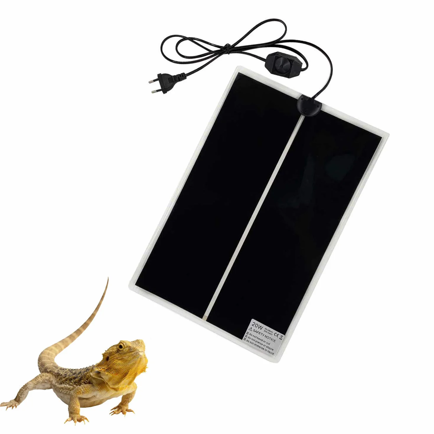 Mata grzewcza dla gadów, PeSandy 42 x 28 cm, regulowana mata grzewcza Terrarium z regulacją temperatury dla gadów, żółw, węży, jaszczurki, gekony, pająki, mata bezpieczeństwa do akwarium