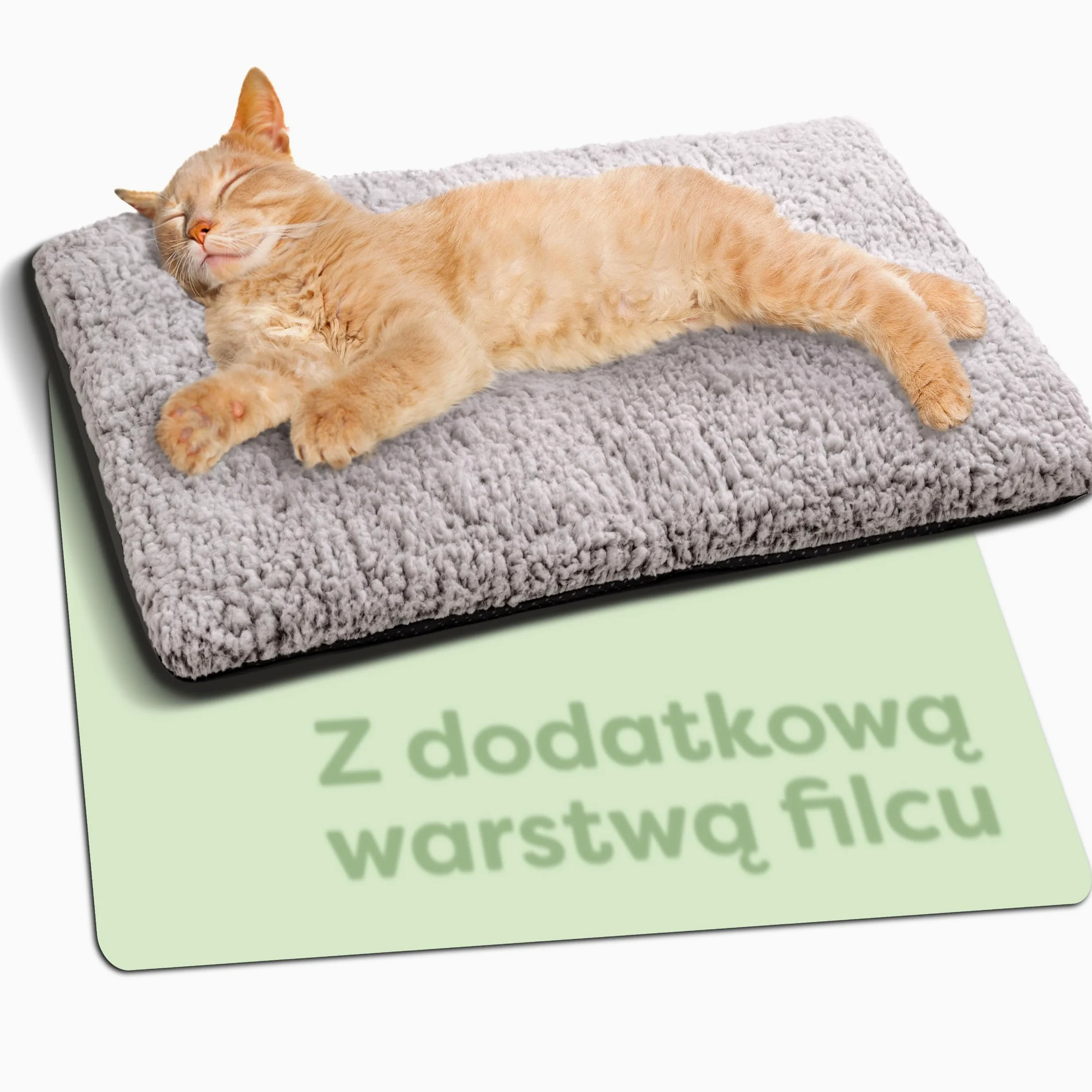 Samonagrzewający się Koc dla Kota 60x45cm Antypoślizgowy Szary
