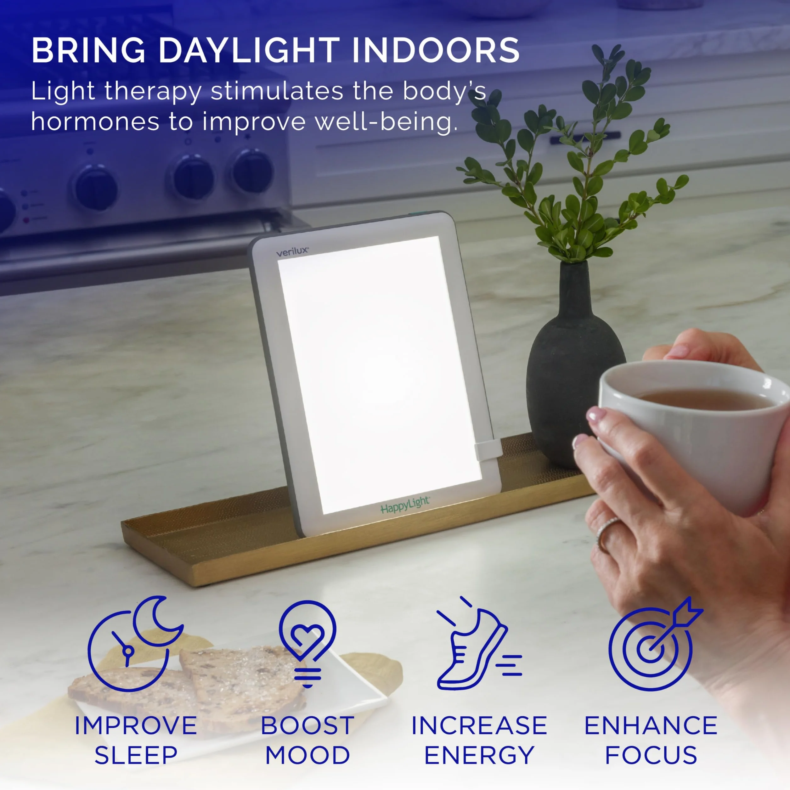 Verilux HappyLight VT22 Lucent Lampa do terapii światłem białym 100000 Lux z soczewką 35"