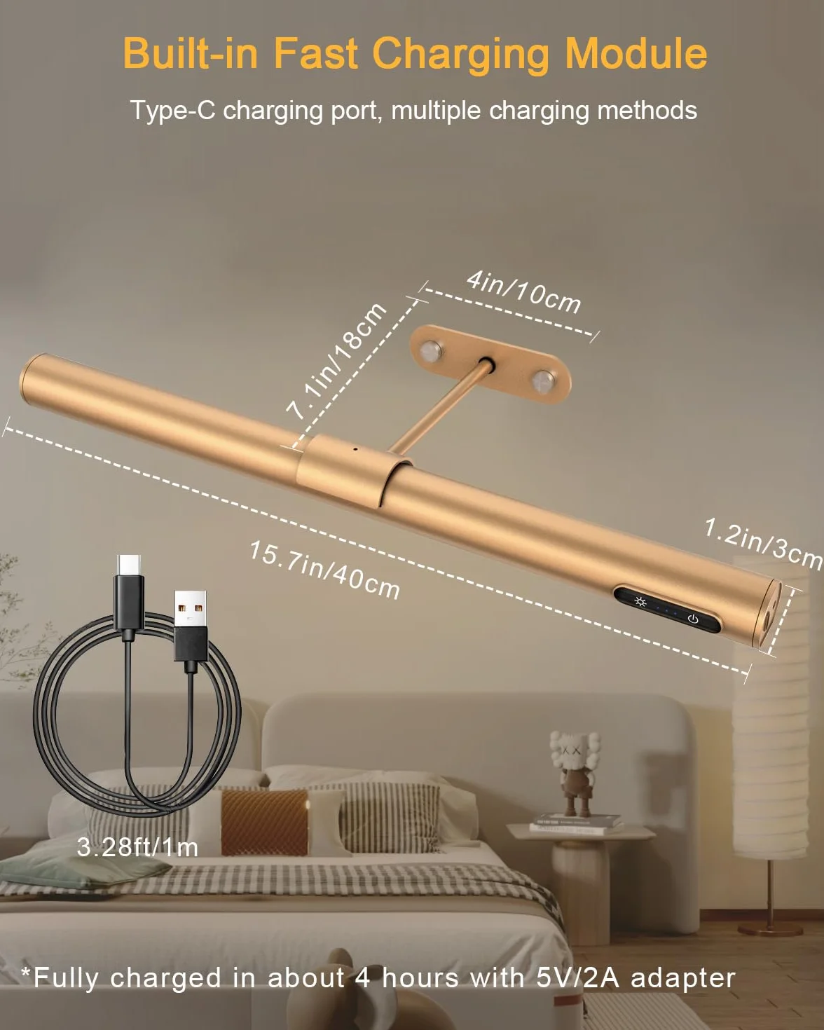 GOVSSING Bezprzewodowa lampa na zdjęcia, z pilotem zdalnego sterowania, 40 cm, bezprzewodowa, 3 tryby oświetlenia, 4000 mAh, ponowne ładowanie, z timerem