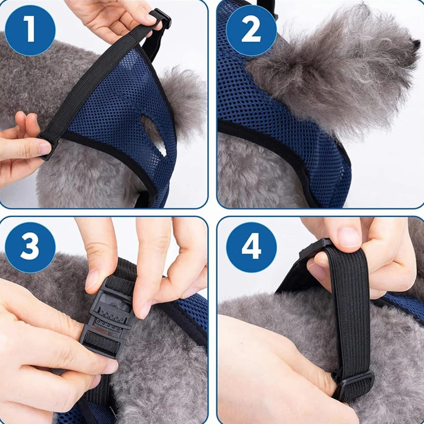 Voarge 2 Pack majtki dla psów, wielokrotnego użytku pieluchy dla psów z 6 podkładkami higienicznymi, ciepłe, menstruacja, nadające się do prania, pielucha, ochrona dla psów, czarne i niebieskie (M)