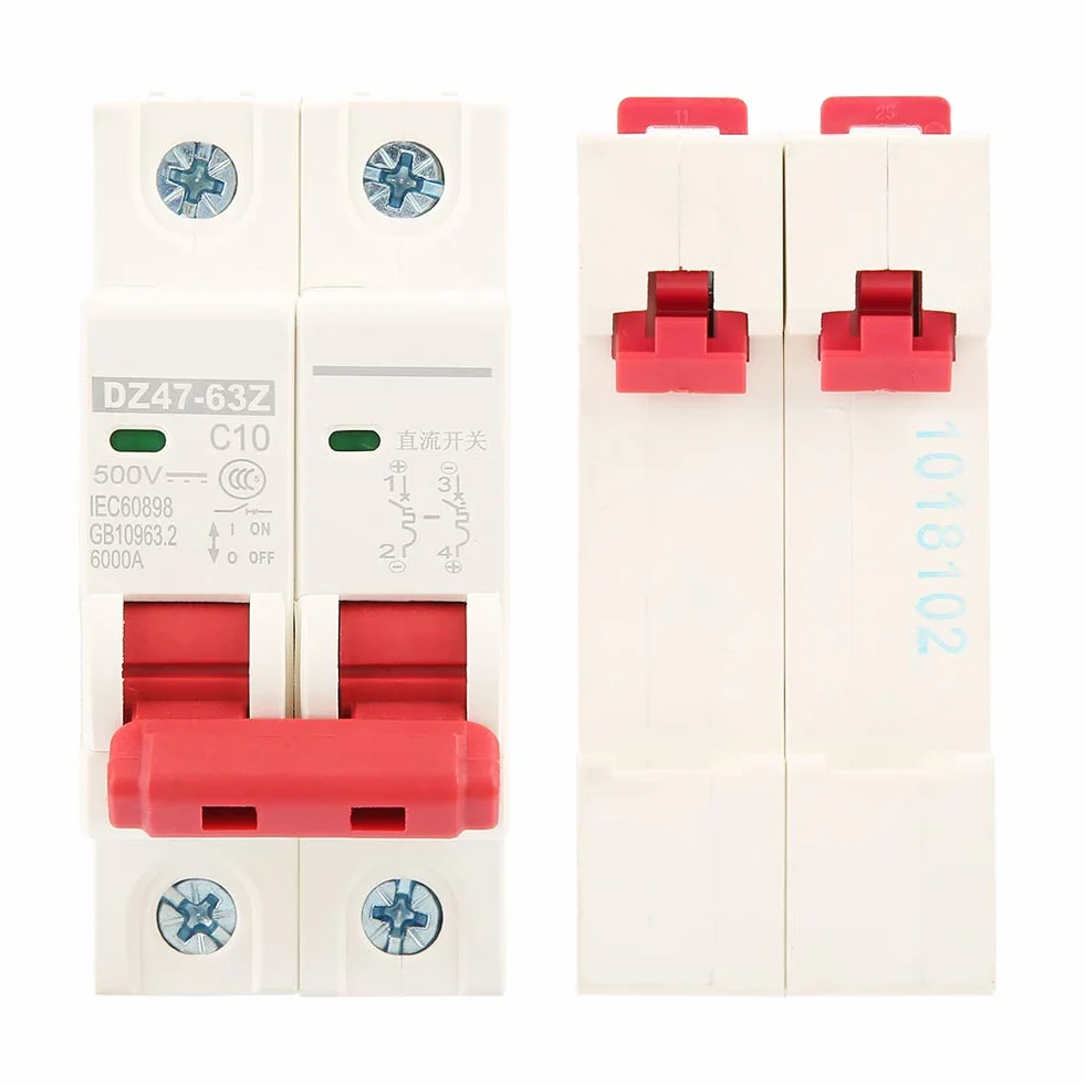 2P DC 500V 10A przerywacz MCB wyłącznik nadprądowy DZ47-63Z-2P (10A)