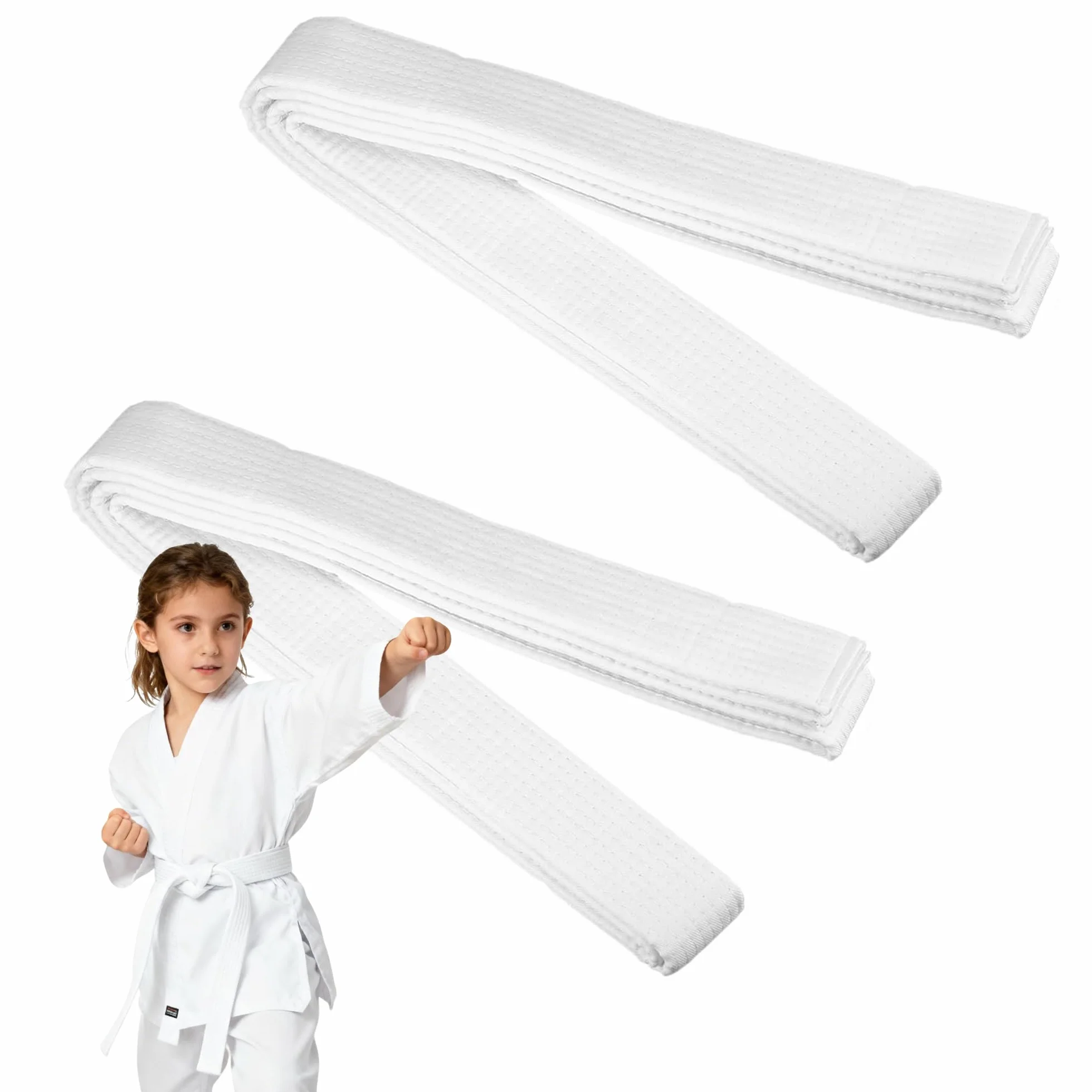 2 sztuki judo karate pasek do sztuki walki karate judo bawełna Taekwondo Belts profesjonalny pasek do karate aikido biały pas dla dzieci dorosłych pas do sportów walki 260 cm