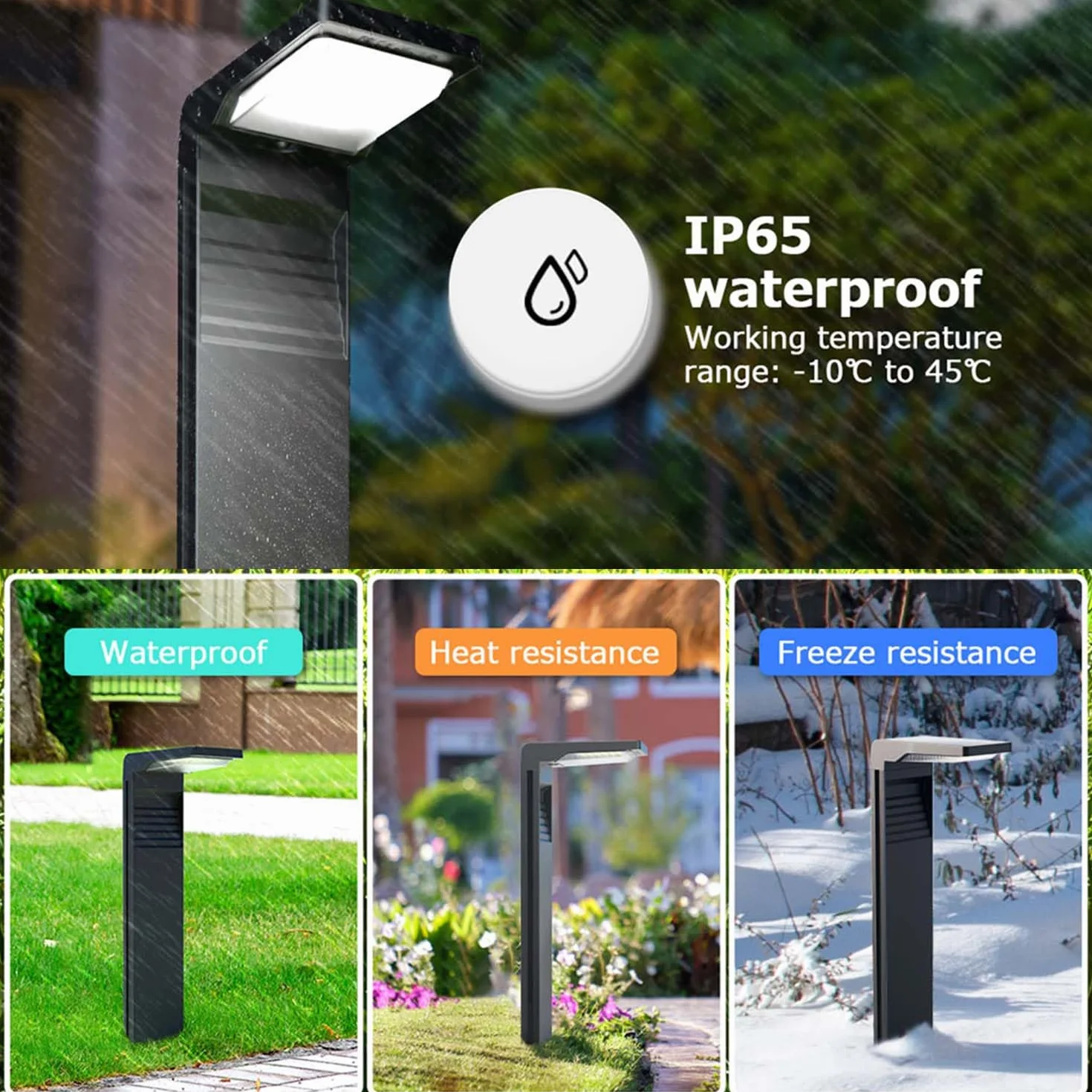 OUSFOT Zewnętrzny ogrodowy reflektor solarny [4 szt.] IP65 Wodoodporny oświetlenie ścieżki Solarny zewnętrzny reflektor 2 temperatury barwowe Lampy solarne do oświetlenia ogrodu/patio/ścieżki