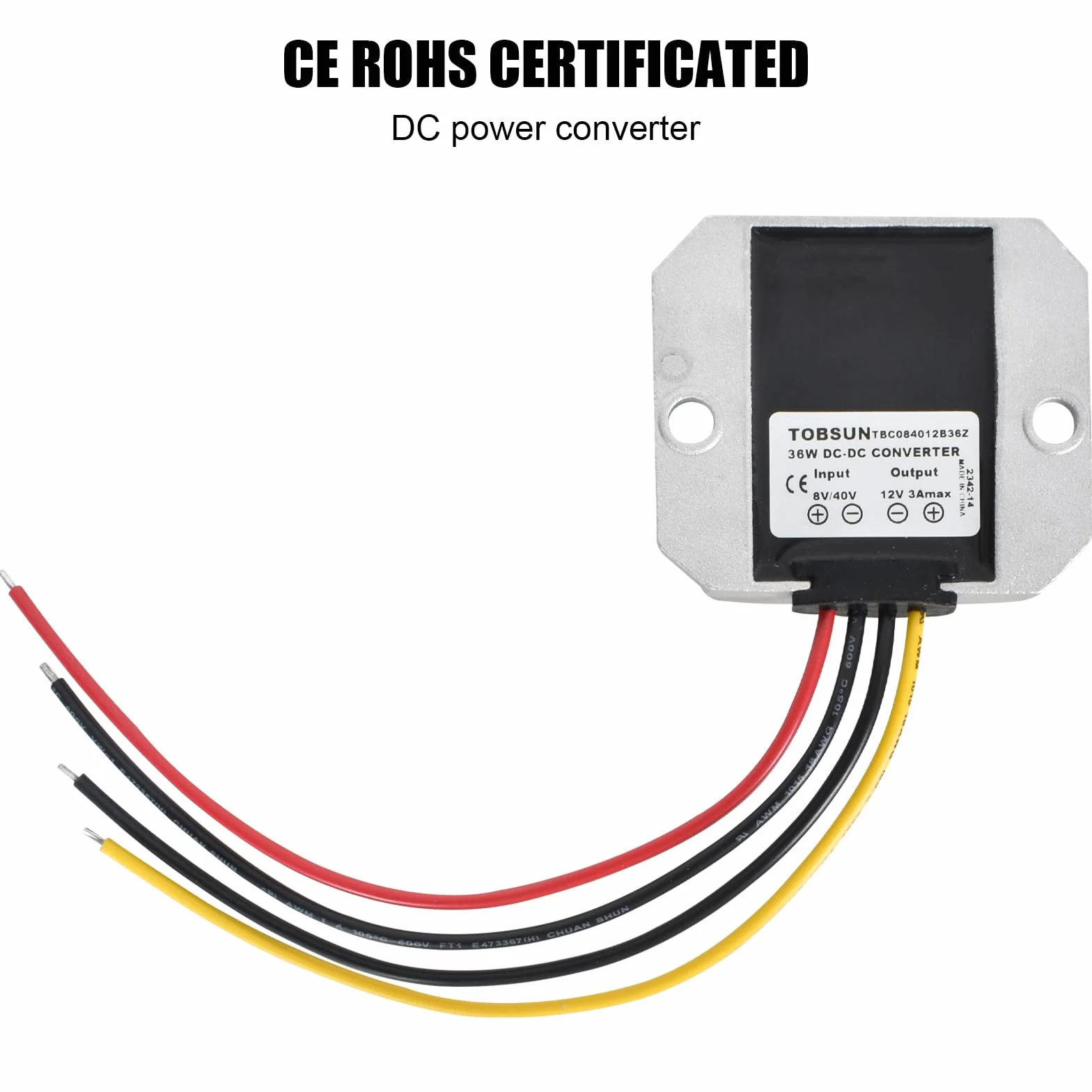 Konwerter napięcia, wodoszczelny, DC 12 V, DC 8 V-40 V do 12 V, 3 A, 36 W, automatyczny regulator napięcia Step-Down-Up do silnika samochodowego