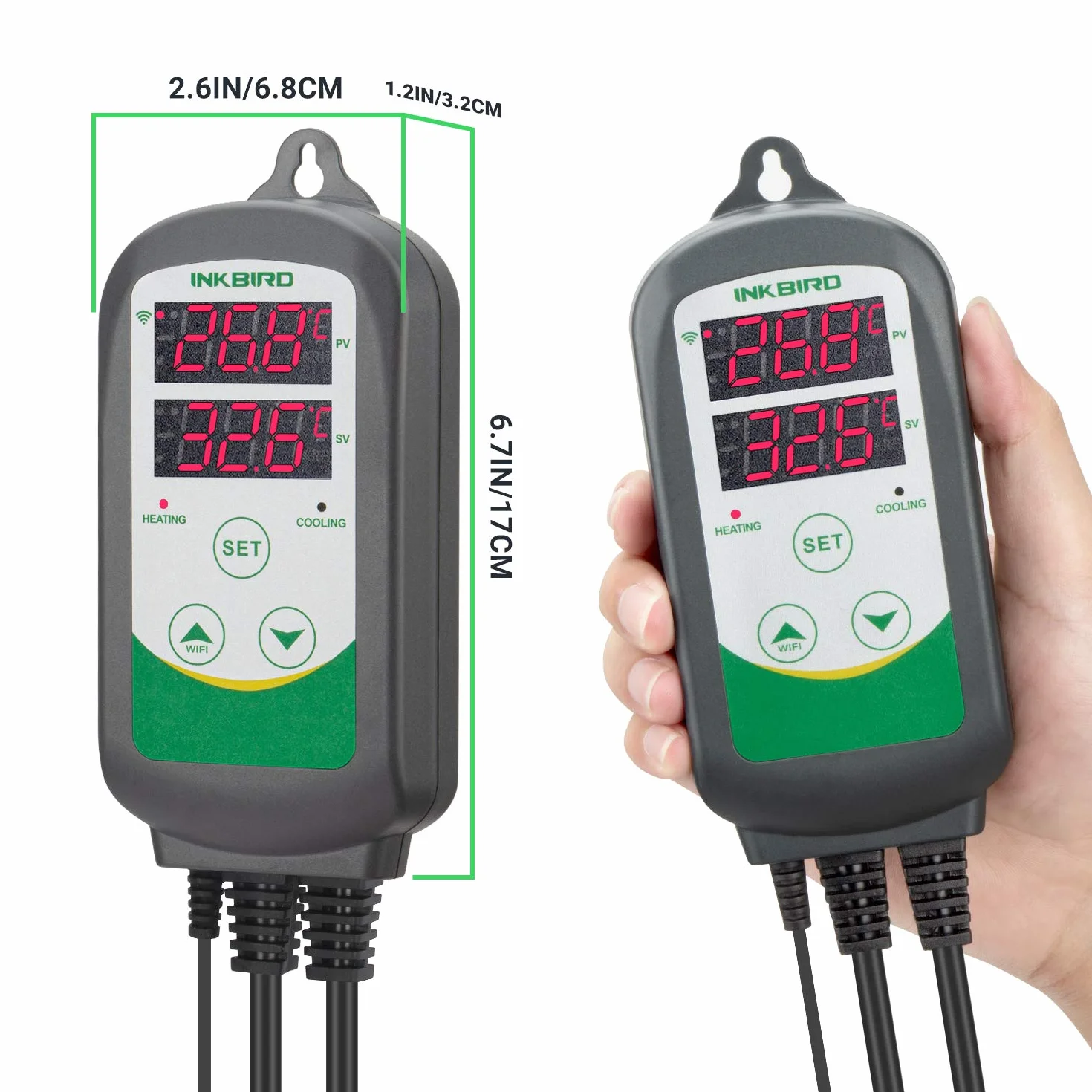 Inkbird ITC-308-WIFI Termostat temperatury, gniazdo chłodzące 230 V z wodoodporną sondą do akwarium