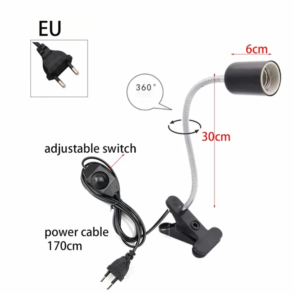 NEWFUN lampa grzewcza dla gadów, lampa dla żółwi z klipsem, lampa grzewcza do terrarium, z 2 żarówkami UVA UVB 50W i obrotowym mocowaniem 360°, do gadów akwariowych, jaszczurek, żółwi, płazów itp