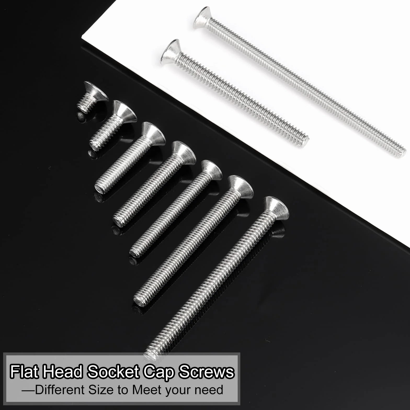 PATIKIL M4 x 60 mm płaskie śruby z łbem stożkowym, 10 sztuk ze stali nierdzewnej 304 18-8 do maszyn śruby sześciokątne łączniki napędowe klasa 6.8