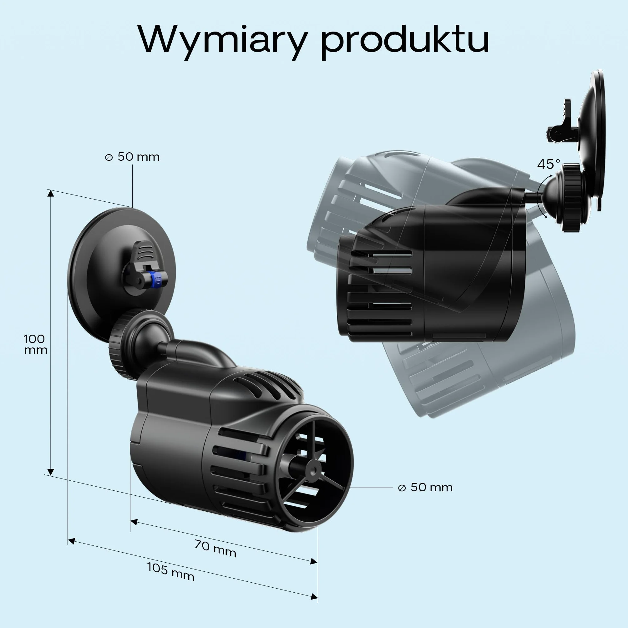 SunSun JVP-110A Falownik cyrkulator Wavemaker z przyssawką 2000l/h 3W akwarium pompa wody