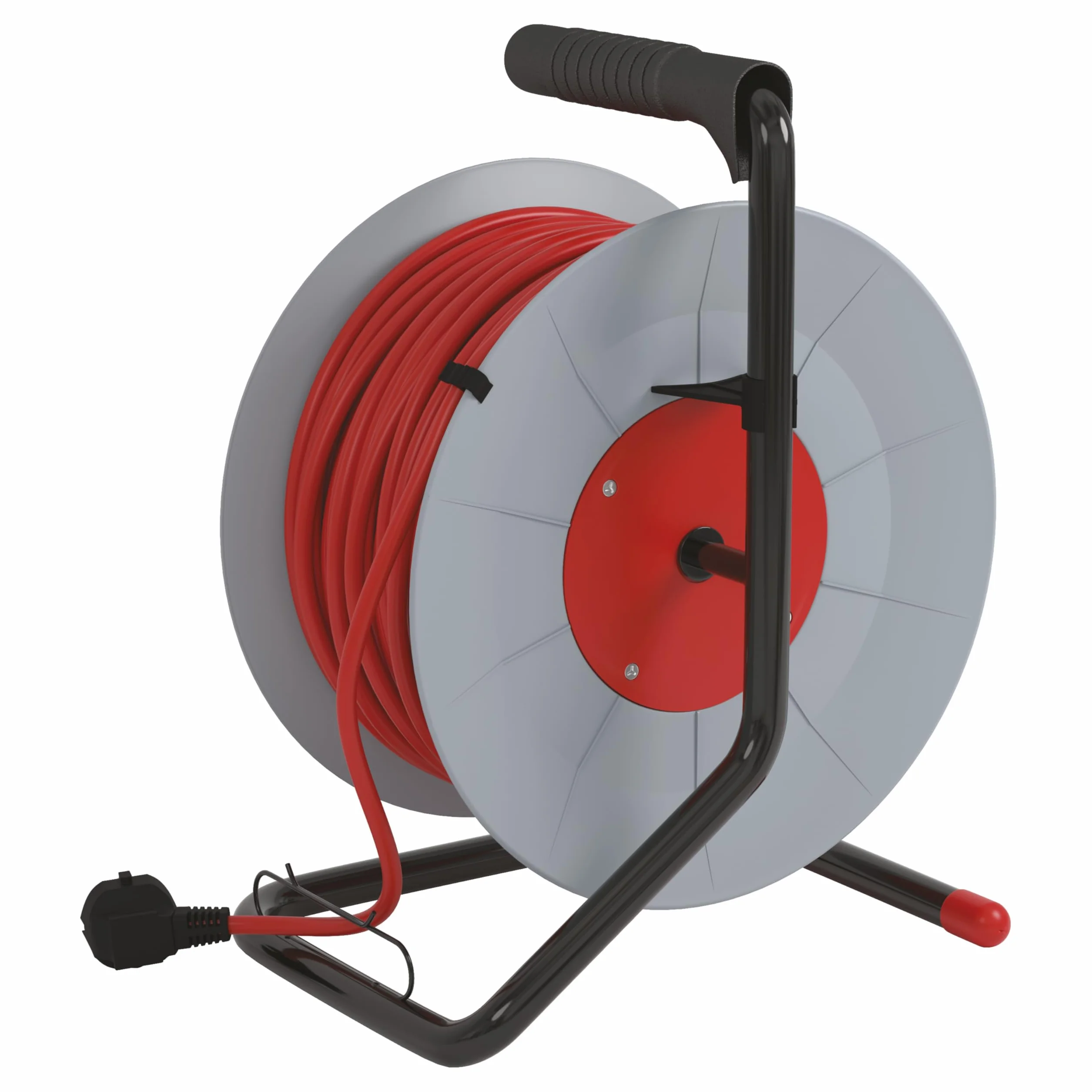 EMOS - Bęben kablowy 50 m – 4 gniazda Schuko – 230 V, 16 A, 3680 W – wysokiej jakości izolacja PCW – H05VV-F3G 1,5 mm² – zabezpieczenie przed przegrzaniem – IP20 do użytku wewnątrz pomieszczeń