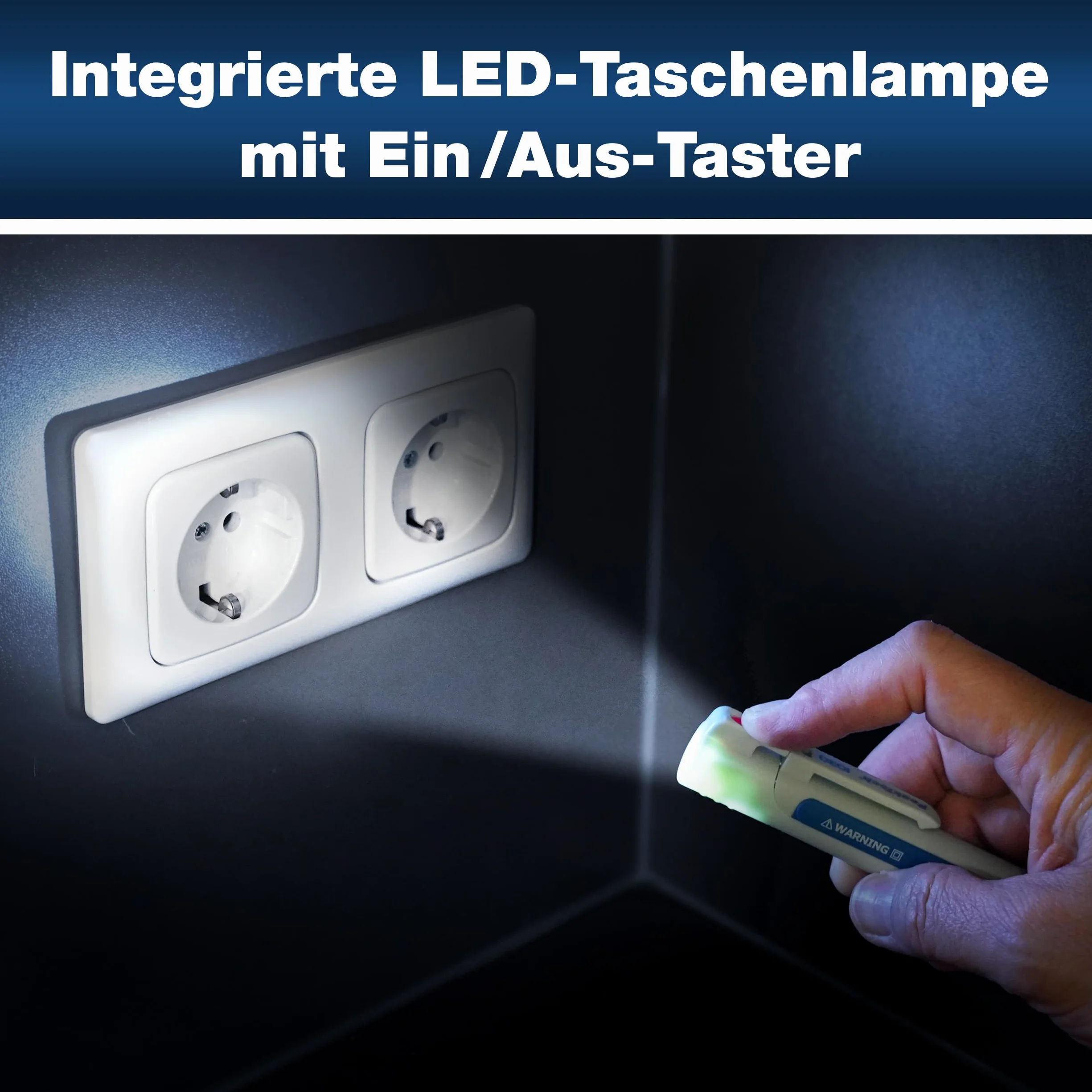 PeakTech P 1030 - Bezkontaktowy tester napięcia AC ~ 50 ... 1000 V AC ~ z alarmem i diodą LED