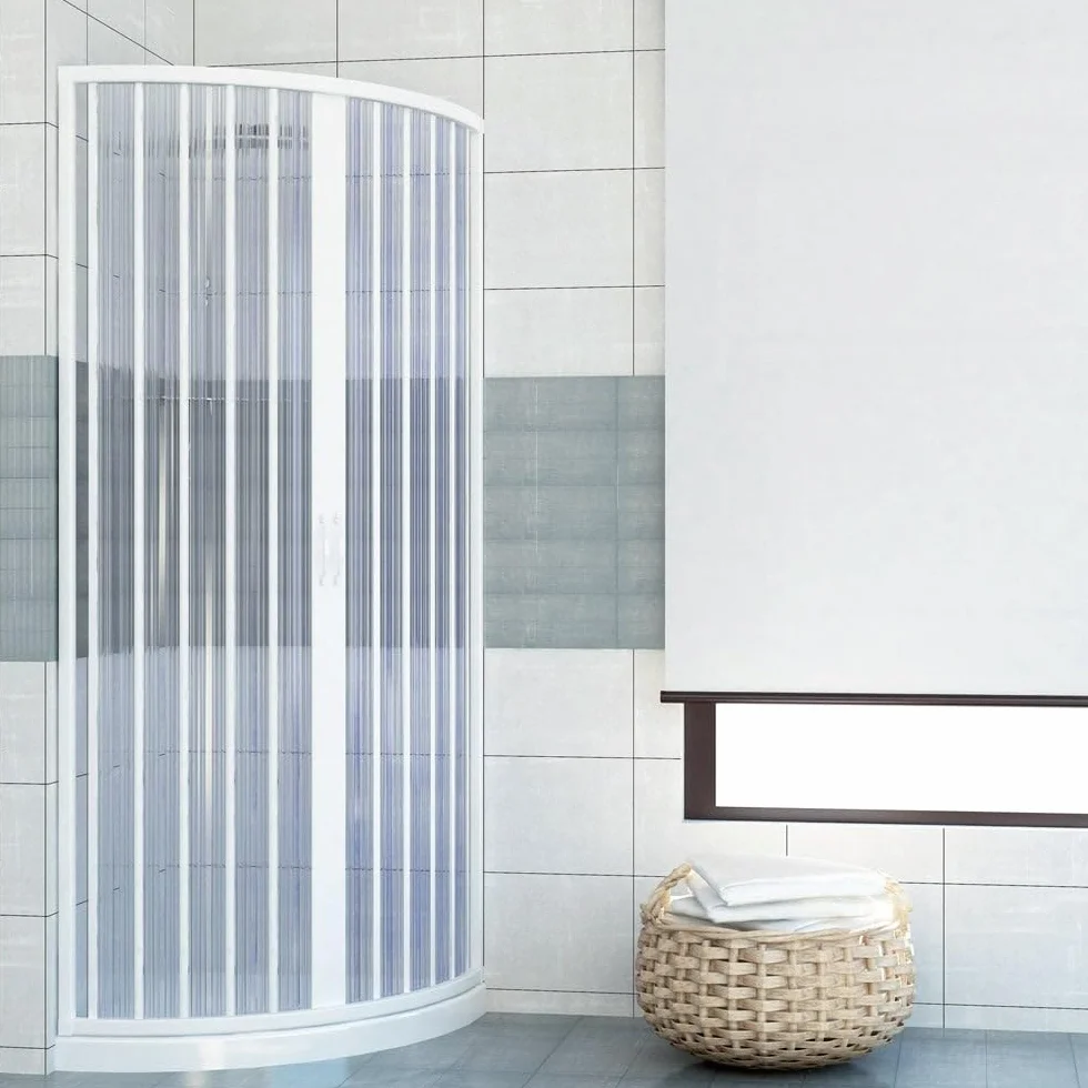 ROLLPLAST PINTO PVC kabina prysznicowa ćwierć koła 80 x 80 z centralnym otworem Mod. Scorpione