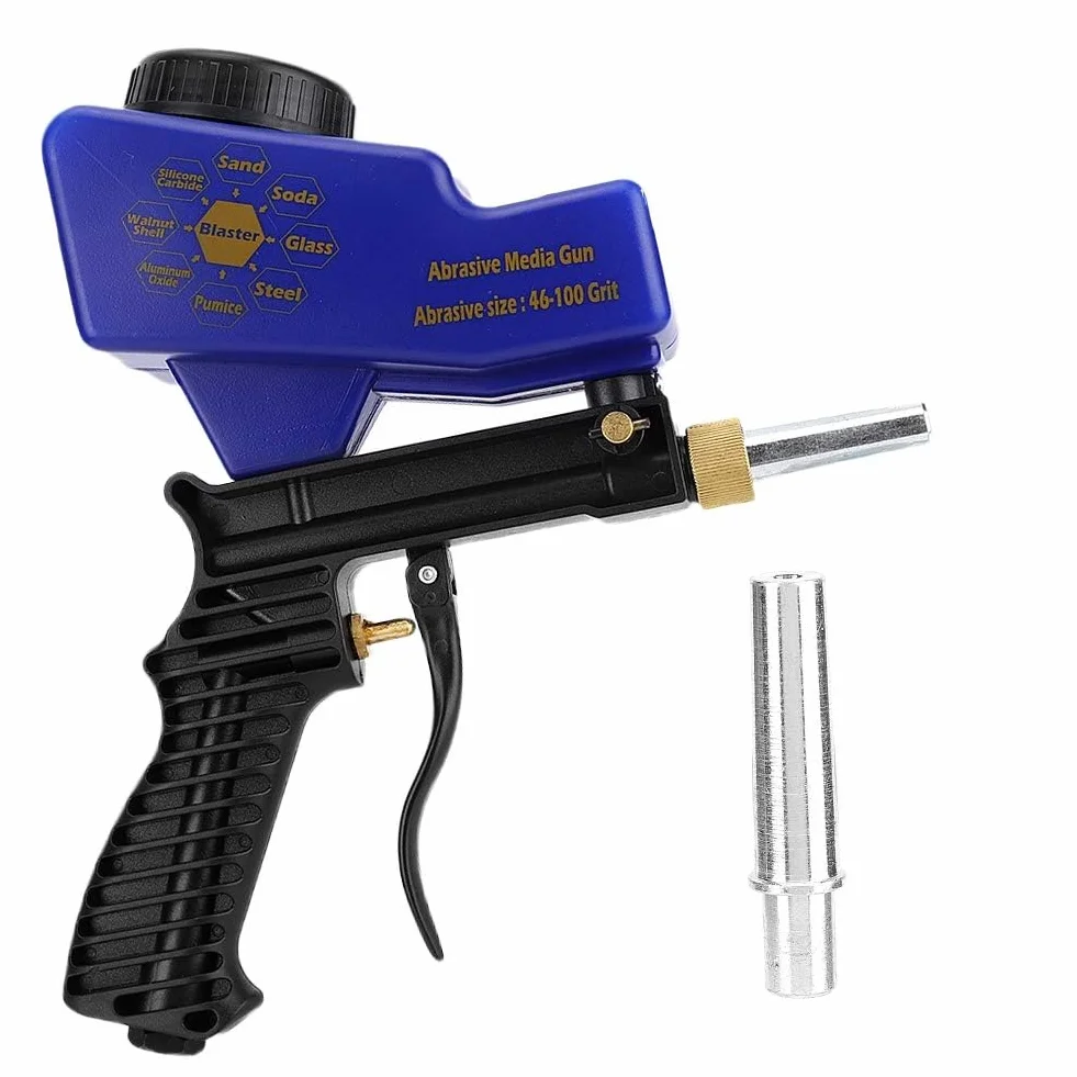 Pneumatyczny pistolet do piaskowania, przenośny grawitacyjny pistolet do piaskowania przeciwrdzewnego Pneumatyczny pistolet do piaskowania Piaskarka Usuń niebieską plamę rdzy