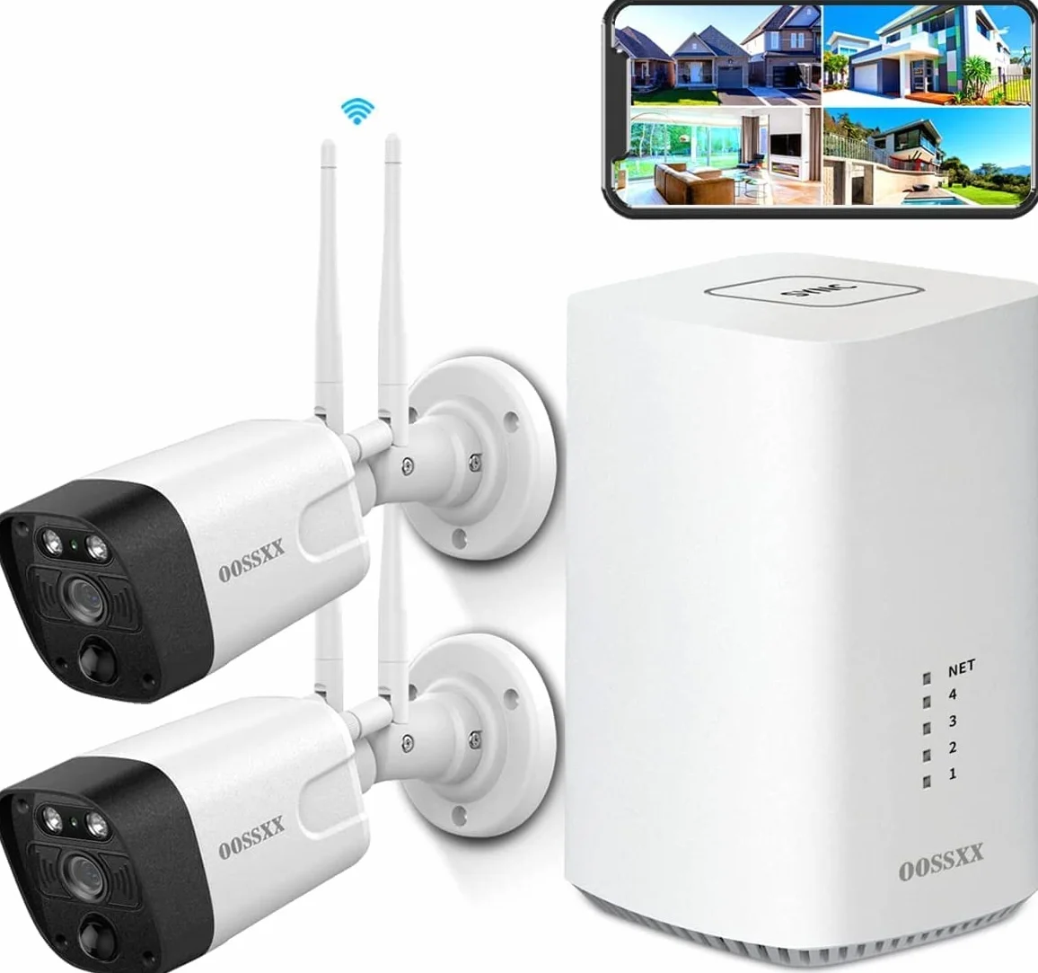 (kamera do monitoringu zewnętrznego, szerokokątny obiektyw WLAN; wykrywanie PIR) 5,0 MP, 2-drożne audio, 2-antenowe, system bezpieczeństwa, bezprzewodowy system kamer 5,0 MP, bezprzewodowy monitoring,