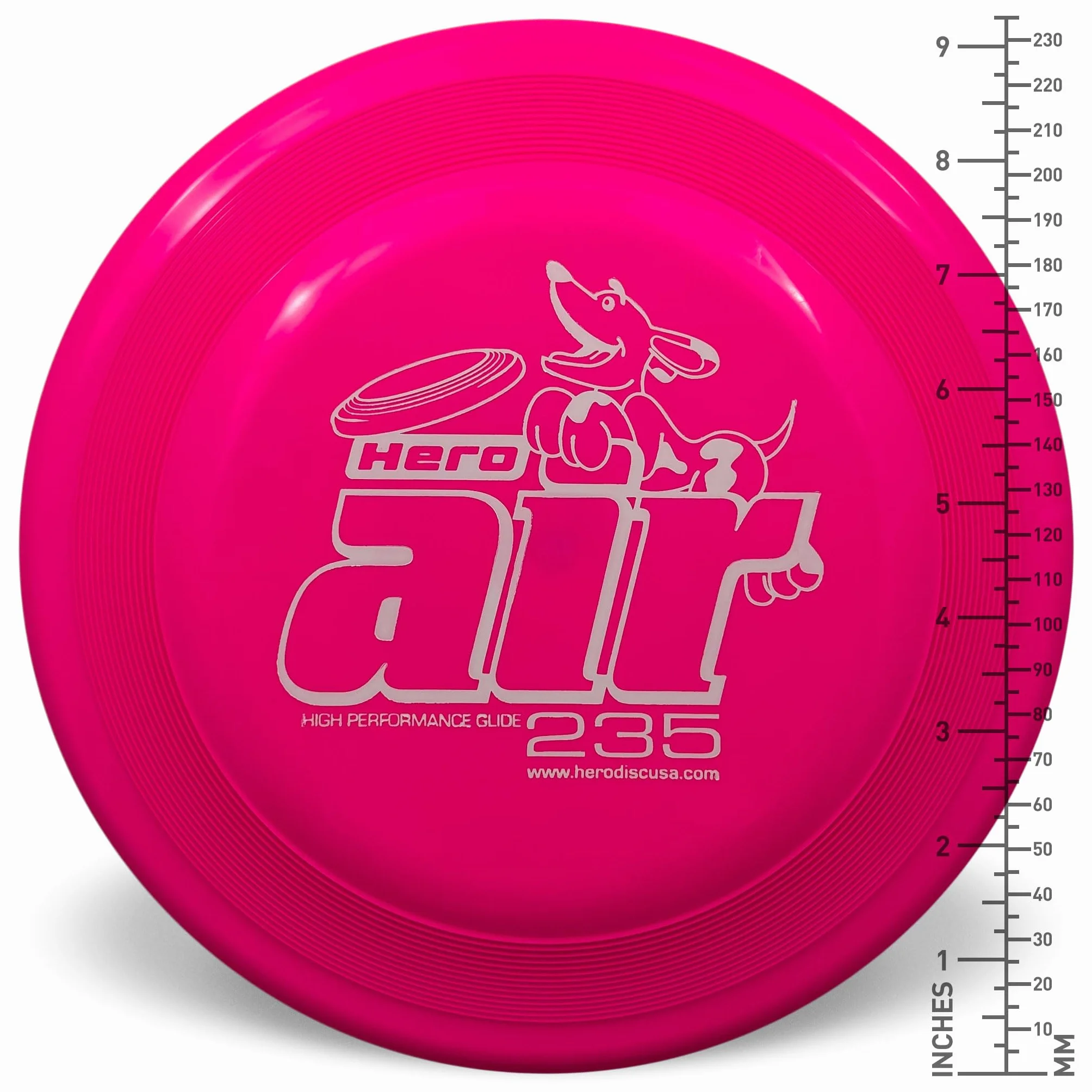 Hero Disc USA Hero Air 235 Frisbee dla psa, zabawka dla psów i zwierząt domowych, lekki dysk latający dla psa (żółty)