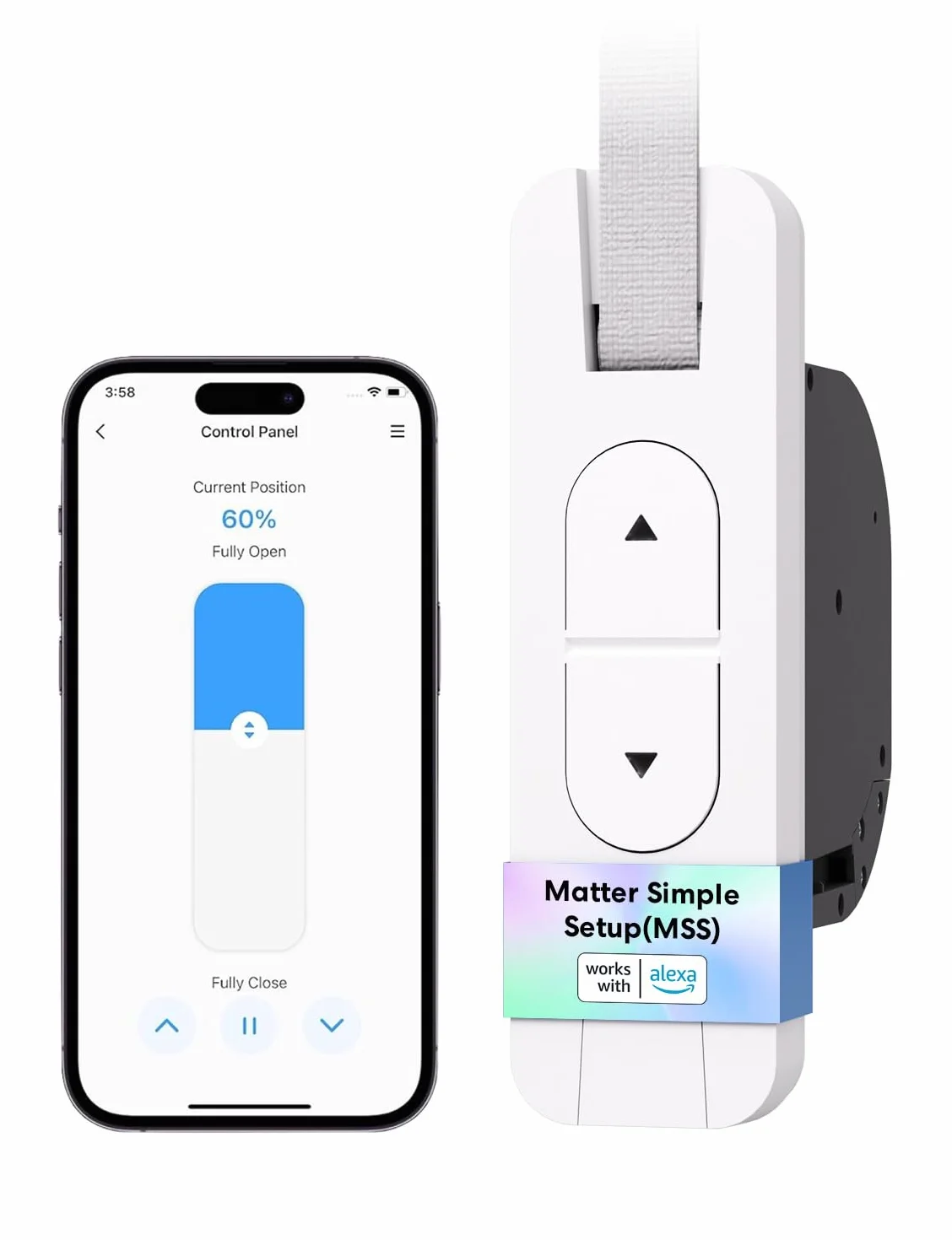 Meross Matter zwijarka taśmowa do rolet, elektryczna, podtynkowa (maks. 45 kg, 6 m²), napęd do rolet Smart Home z automatycznym sterowaniem czasowym i sterowaniem głosowym, kompatybilny z Apple