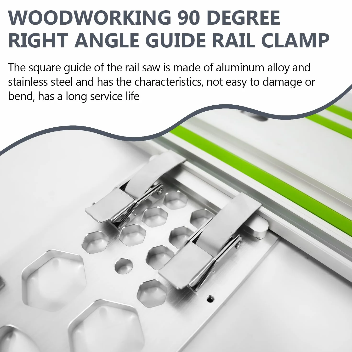 Ogranicznik kątowy z aluminium i stali nierdzewnej, 340 x 108 x 8 mm, 90°, prowadnica kątowa, prowadnica dla rzemieślników z drewna