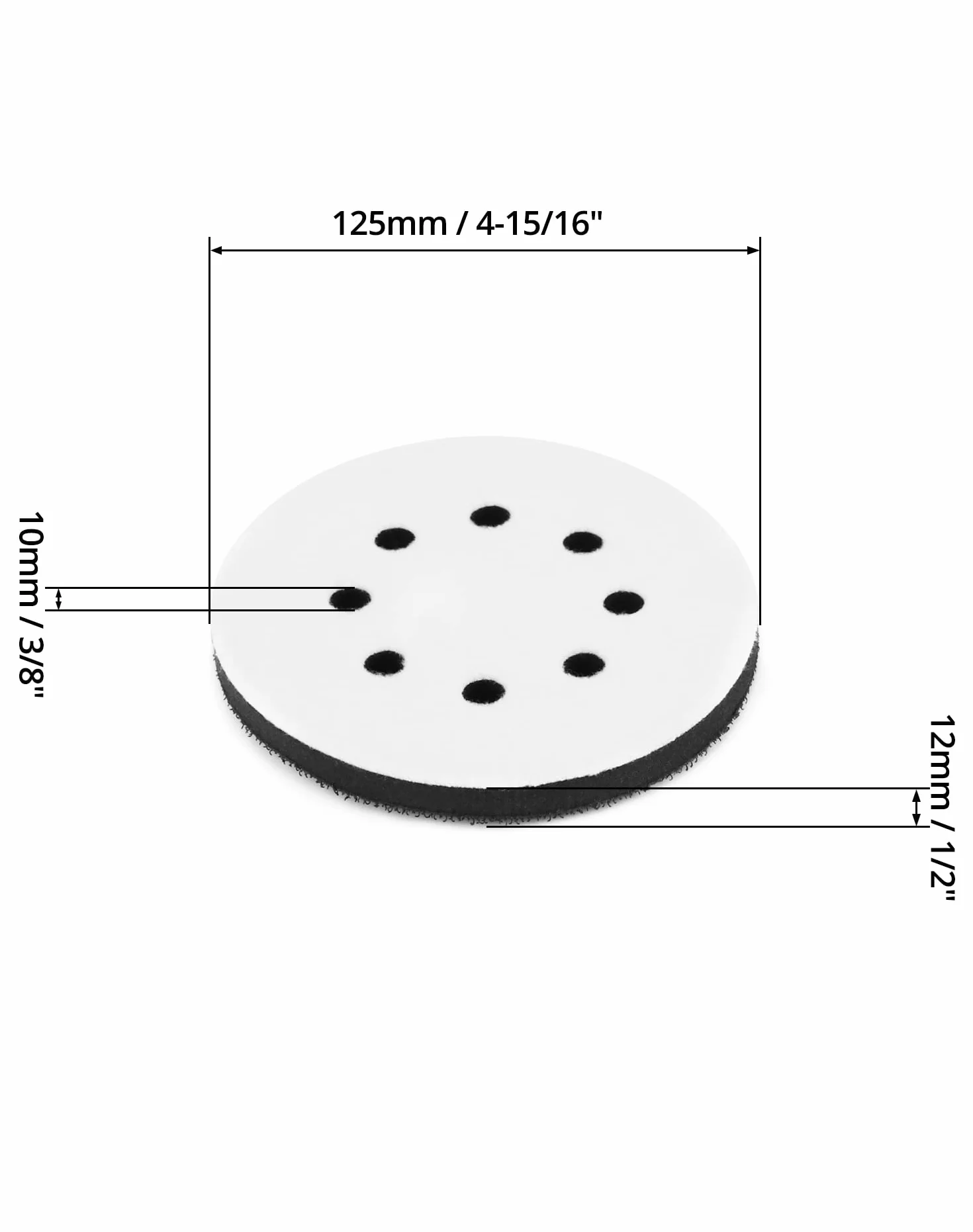 QWORK® 2 sztuki 125 mm podkładka z gąbki podkładka na rzep do tarczy szlifierskiej (8 otworów)