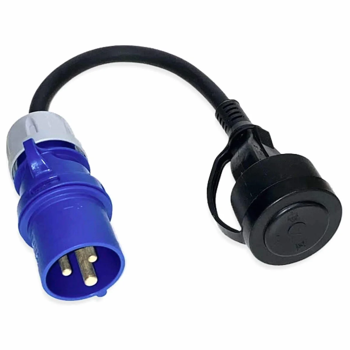Zestaw adapterów CEE 15 m złącze kątowe do wtyczki Schuko + adapter CEE i pudełko ochronne zielony - H07RN-F 3 x 2,5 mm² 230 V 16 A adapter sieciowy - zestaw kabli kempingowych do przyczep kempingowych, przyczep kempingowych, łodzi