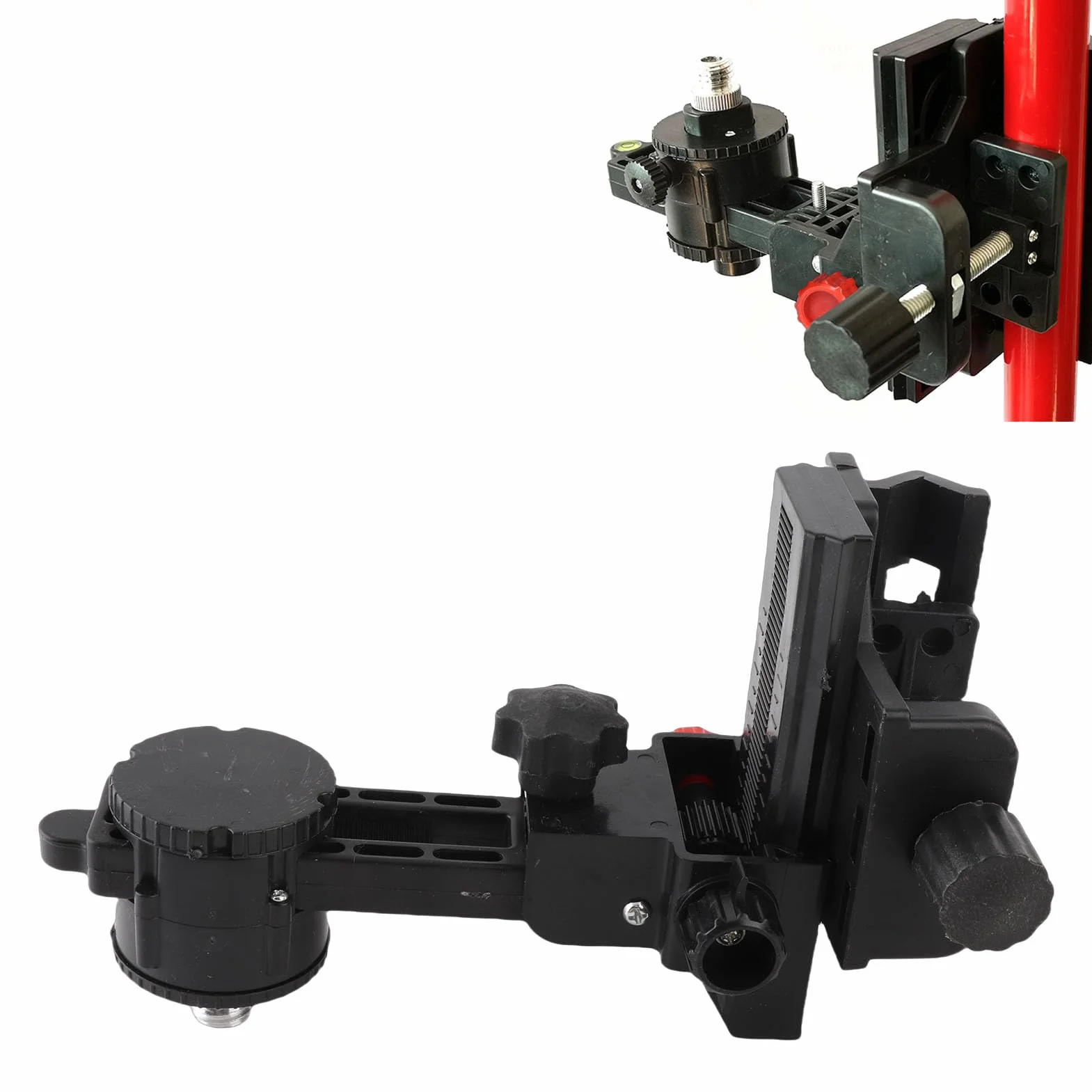 Adapter Poziomu Lasera Obrót o 360 Stopni Regulowany Wspornik Poziomu Wsparcia Sufitowego z Plastikowym Zaciskiem do Montażu ściennego na Suficie