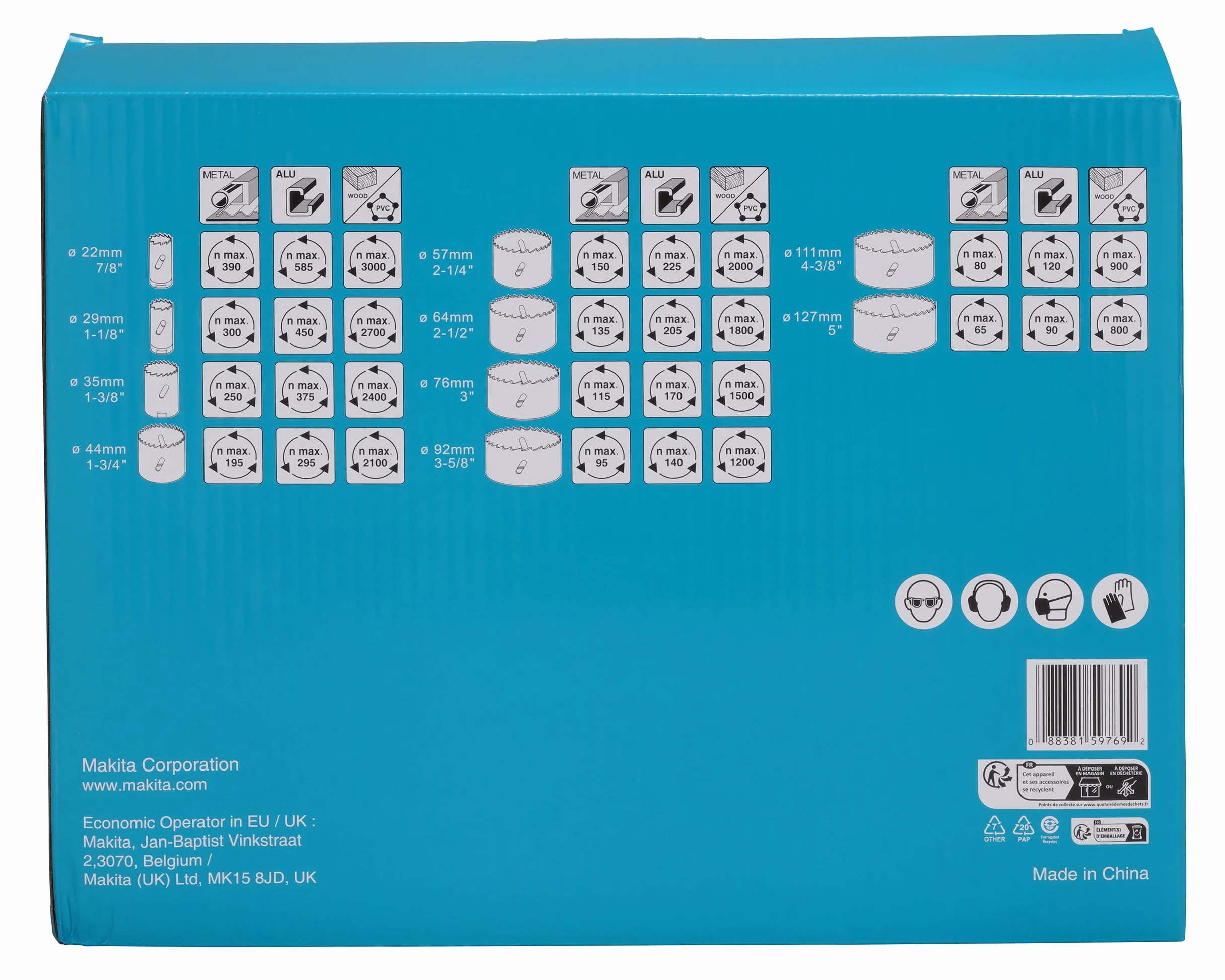 Makita D-75764 13-częściowy zestaw otwornic General BiM