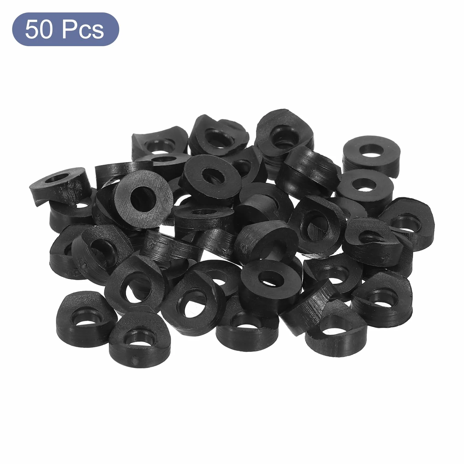 QUARKZMAN 50 szt. Plastikowe okrągłe podkładki, 6 mm x 12 mm x 3 mm czarne podkładki wklęsłe podkładki dystansowe urządzenie mocujące okrągłe rury