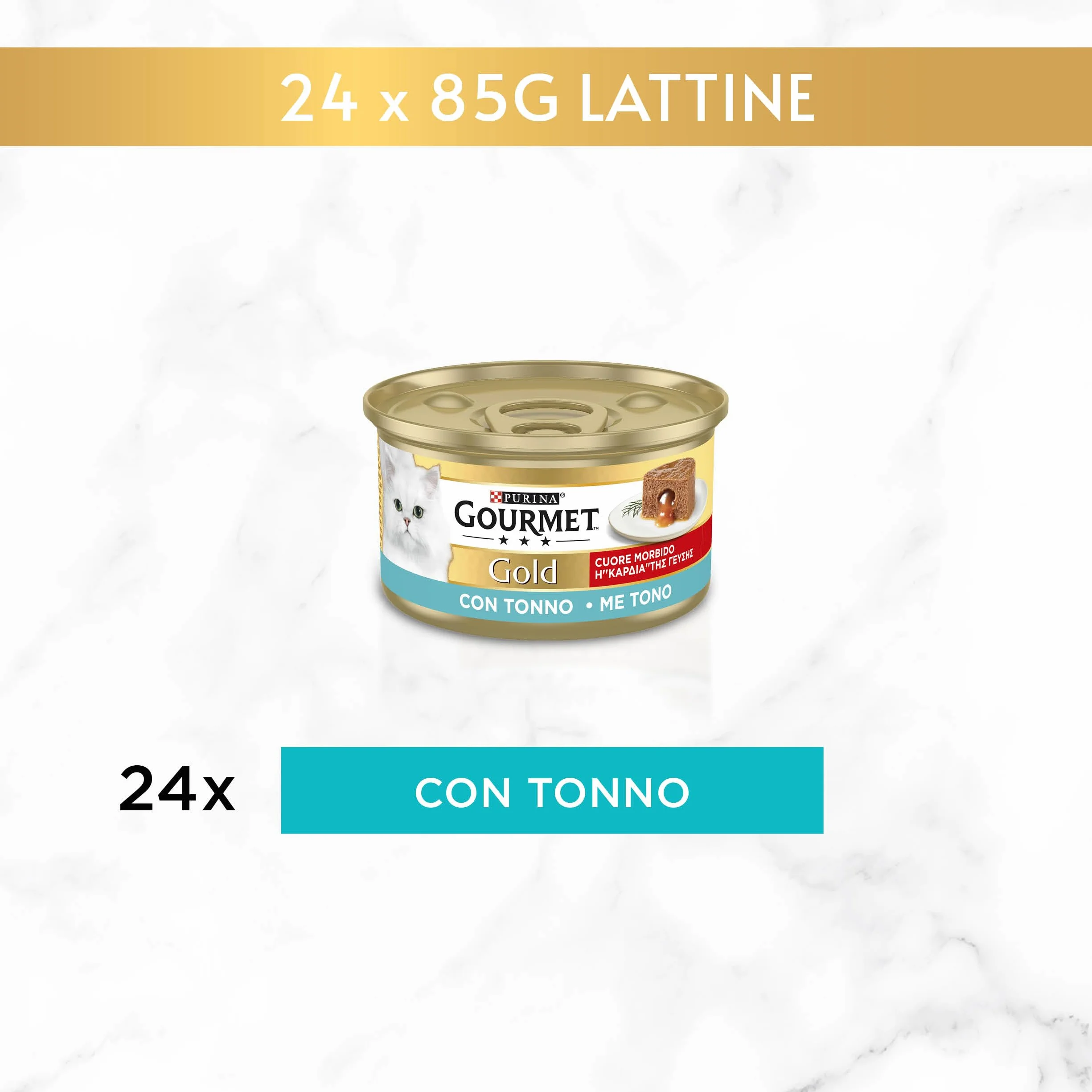 Purina Gourmet Gold Serce Wilgotne Kot z tuńczykiem 24 x 85 g
