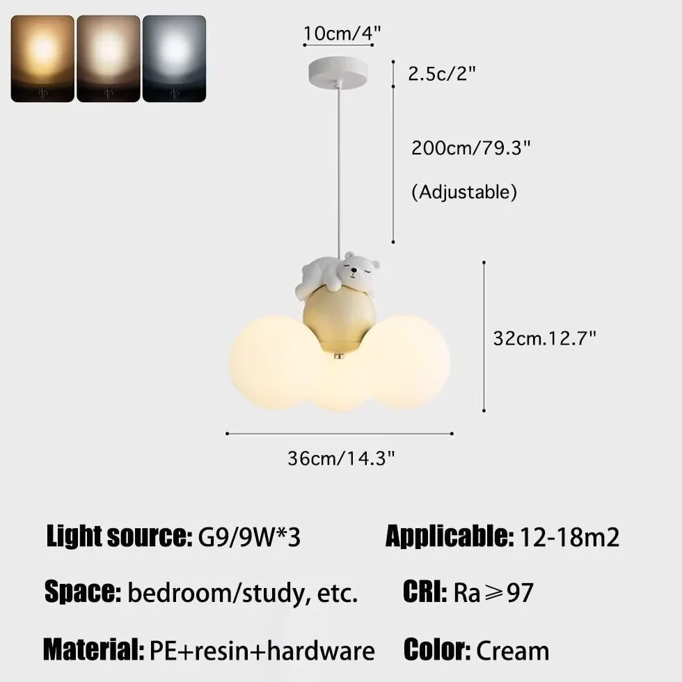 Lampa wisząca LED śpiący niedźwiedź kreskówka balon lampa sufitowa żyrandol lampa wisząca lampa sufitowa księżyc żyrandol sufitowa oprawa oświetleniowa do sypialni, pokoju dziecięcego