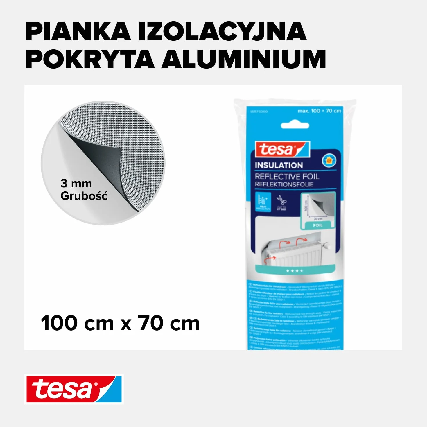 tesa INSULATION folia odblaskowa do grzejników 1 m x 0,7 m