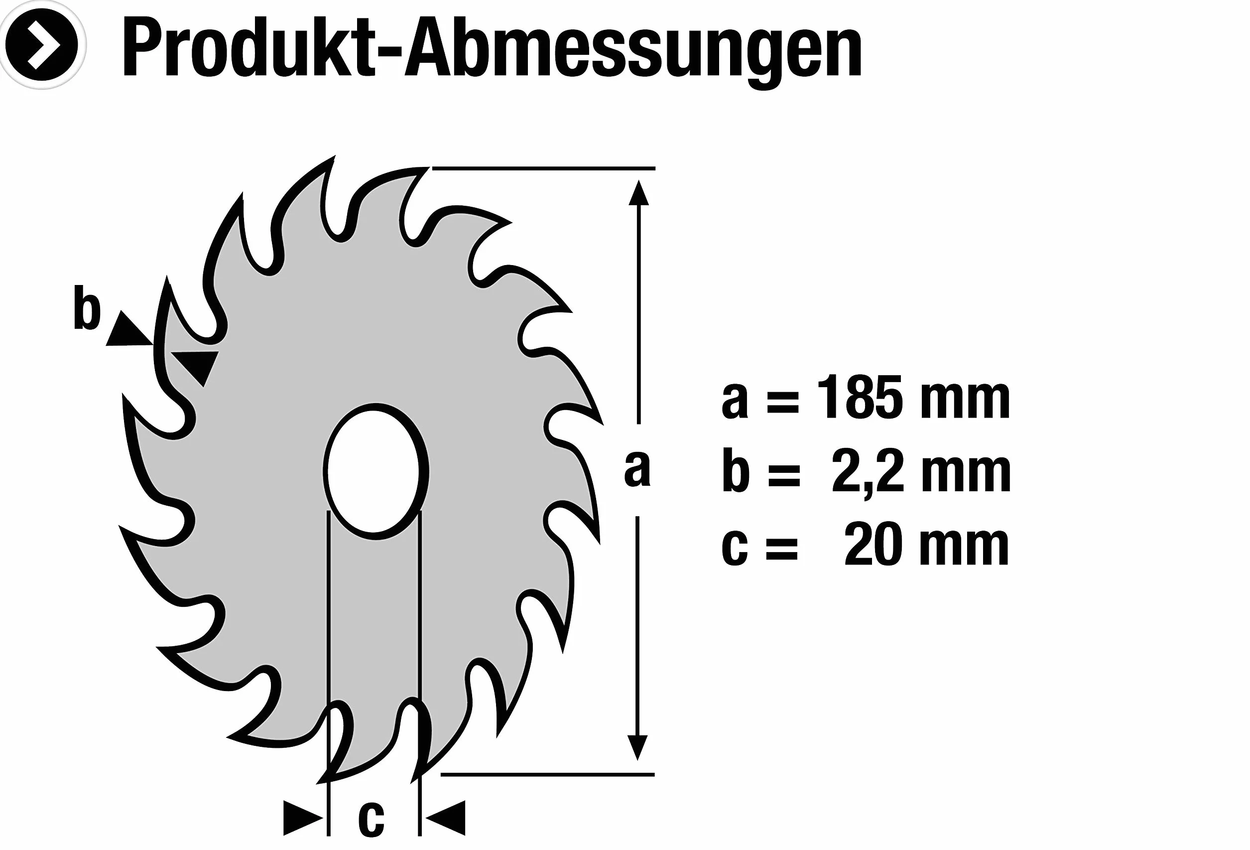 Meister Brzeszczot piły tarczowej Ø 185 x 20 x 2,2 mm 24 zęby z węglikiem spiekanym 6700 min-1