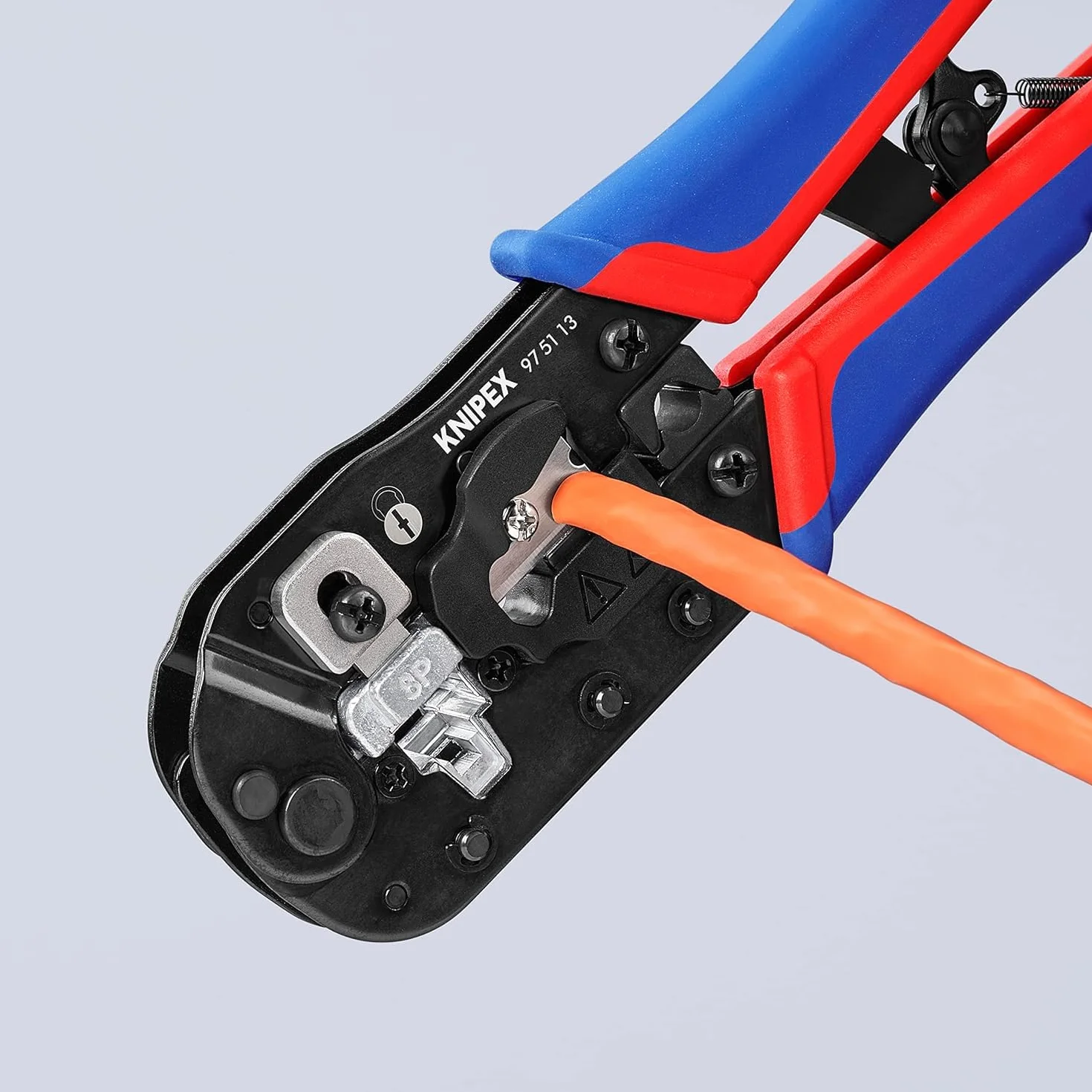 KNIPEX Szczypce do zagniatania złączy typu Western RJ45 z osłonkami wielokomponentowymi 190 mm, 97 51 13